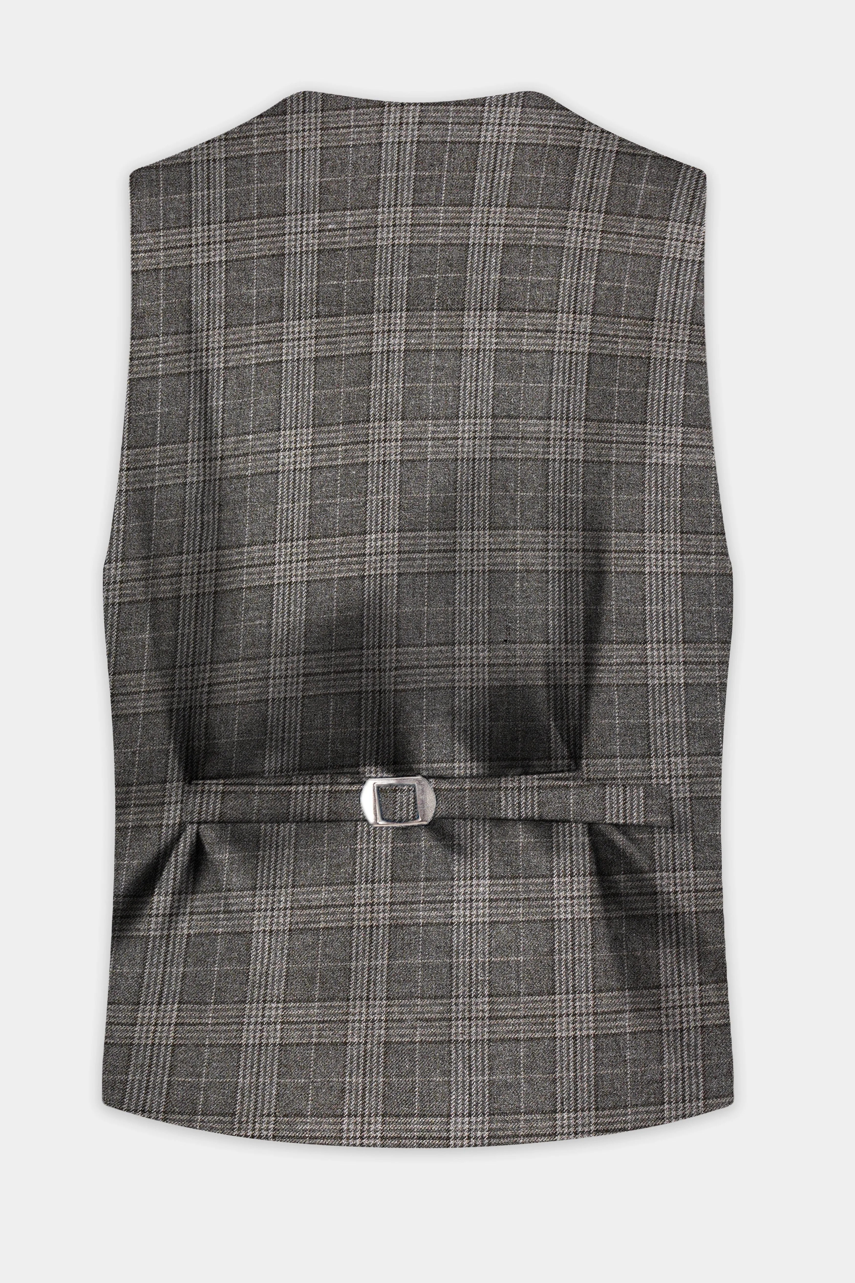Iridium Gray Plaid Tweed Waistcoat sold by French Crown product image thumbnail 4