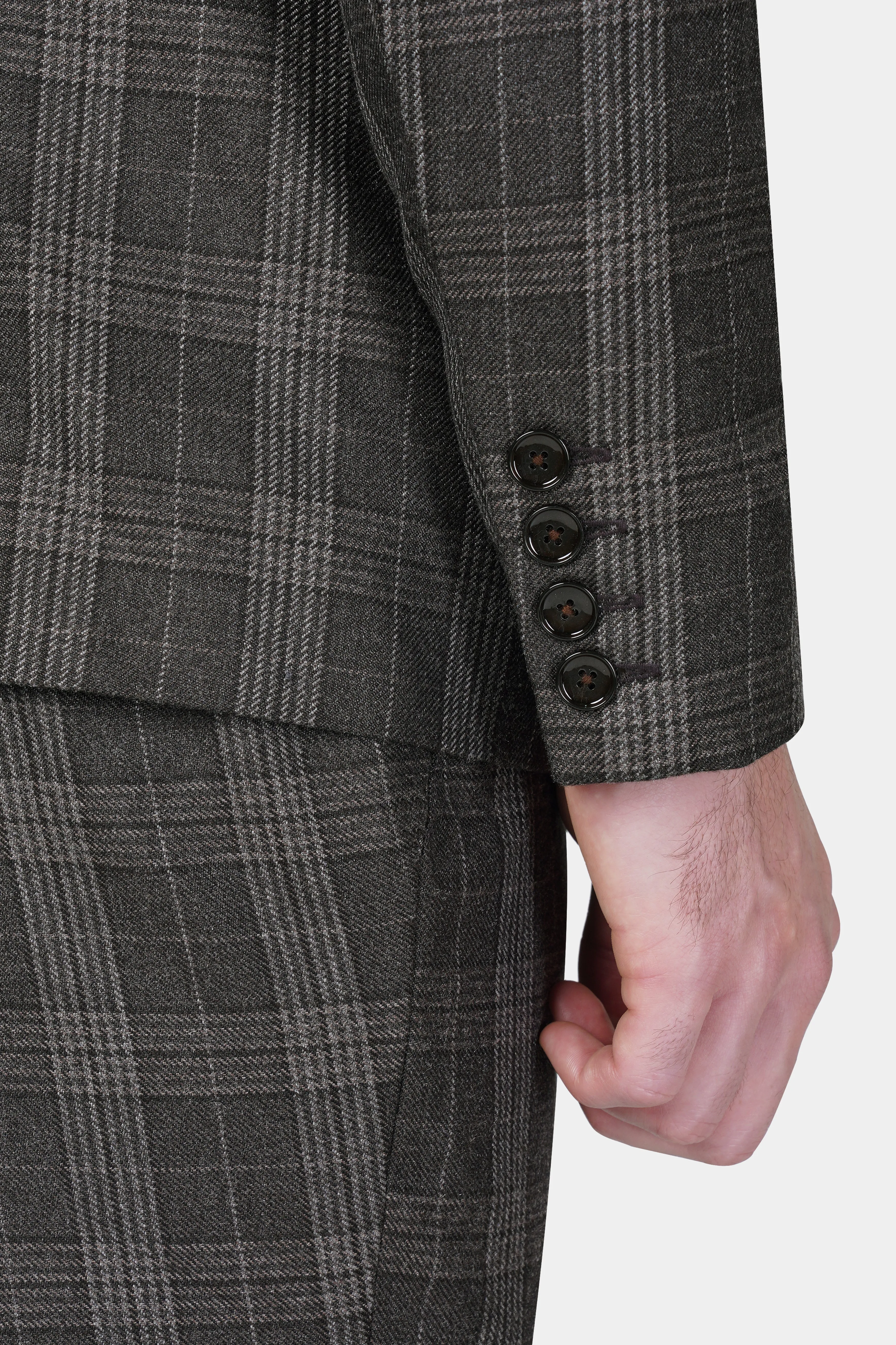 Iridium Gray Plaid Tweed Double Breasted Sports Suit sold by French Crown product image thumbnail 4