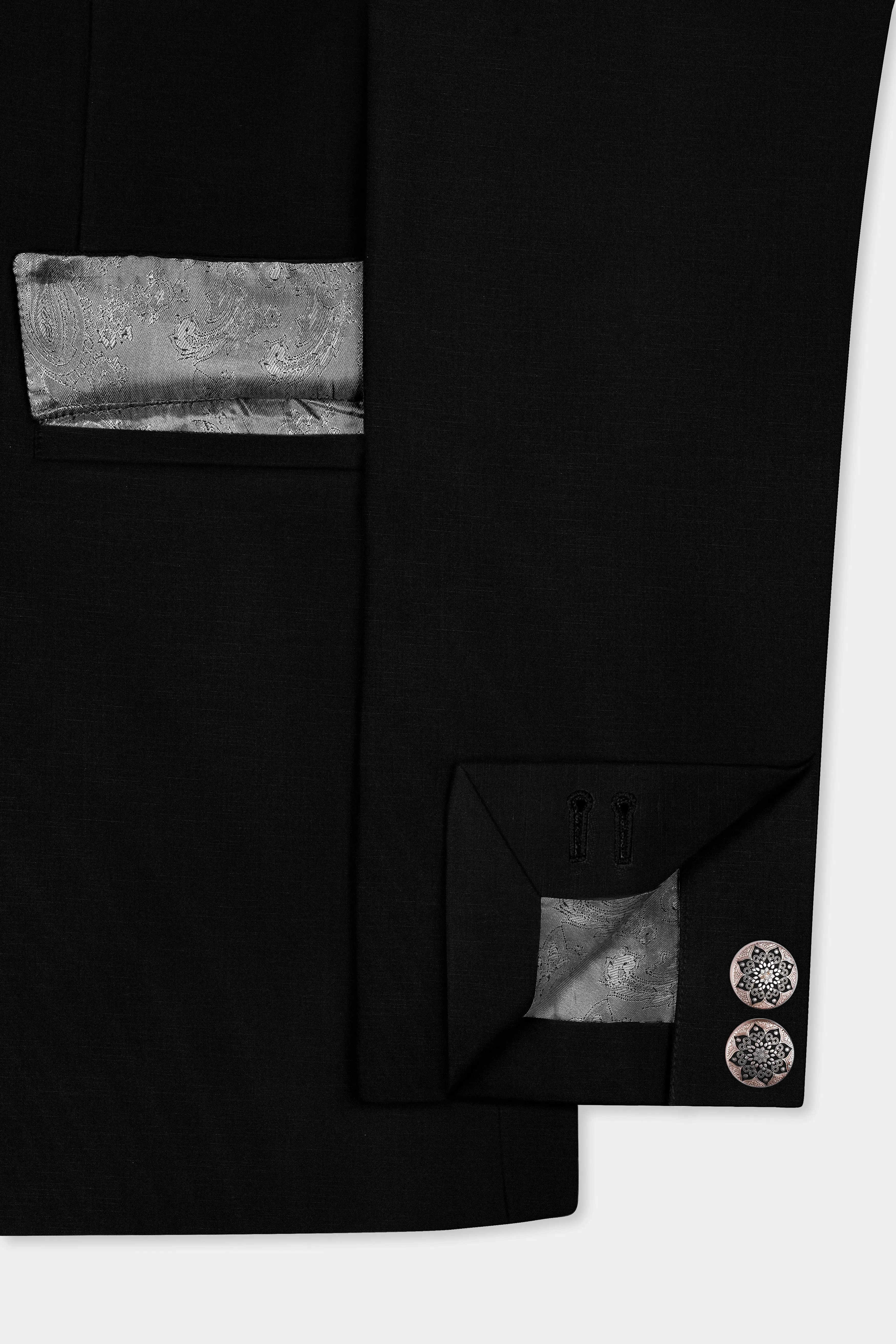 Jade Black Stretchable Colosseum Embroidered Wool Rich Designer Blazer sold by French Crown product image thumbnail 5