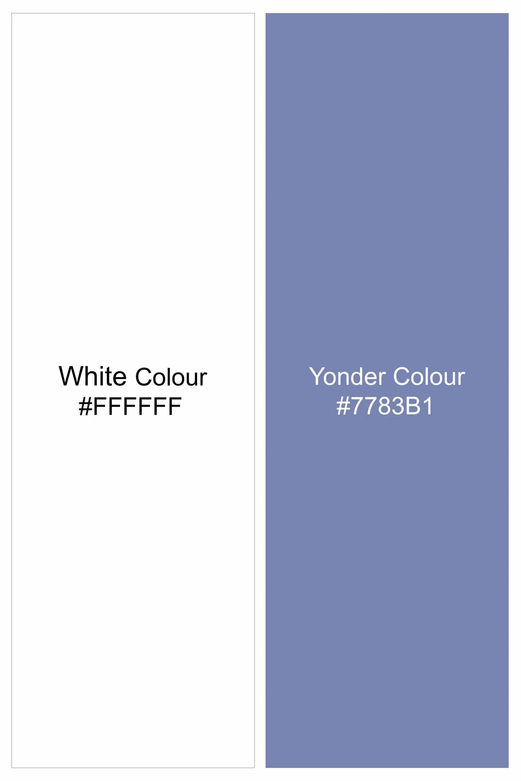 Bright White and Yonder Blue PinStriped Premium Cotton Shirt sold by French Crown product image thumbnail 5