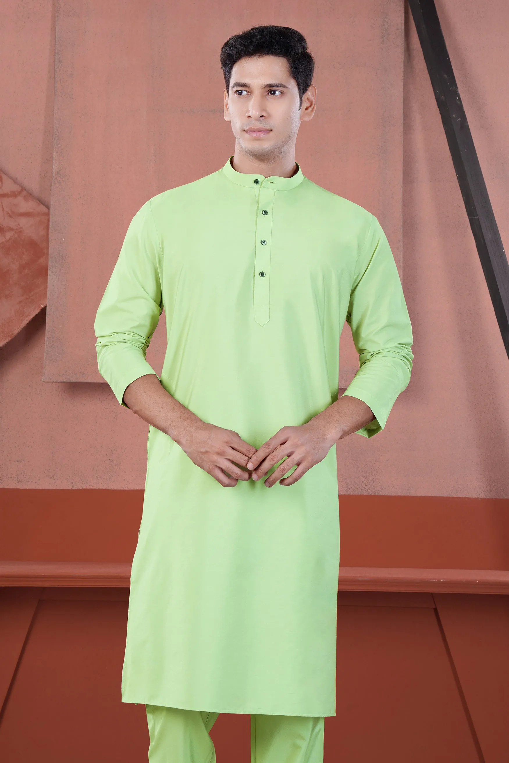 Pixie Green Subtle Sheen Viscose Kurta Set sold by French Crown product image thumbnail 5
