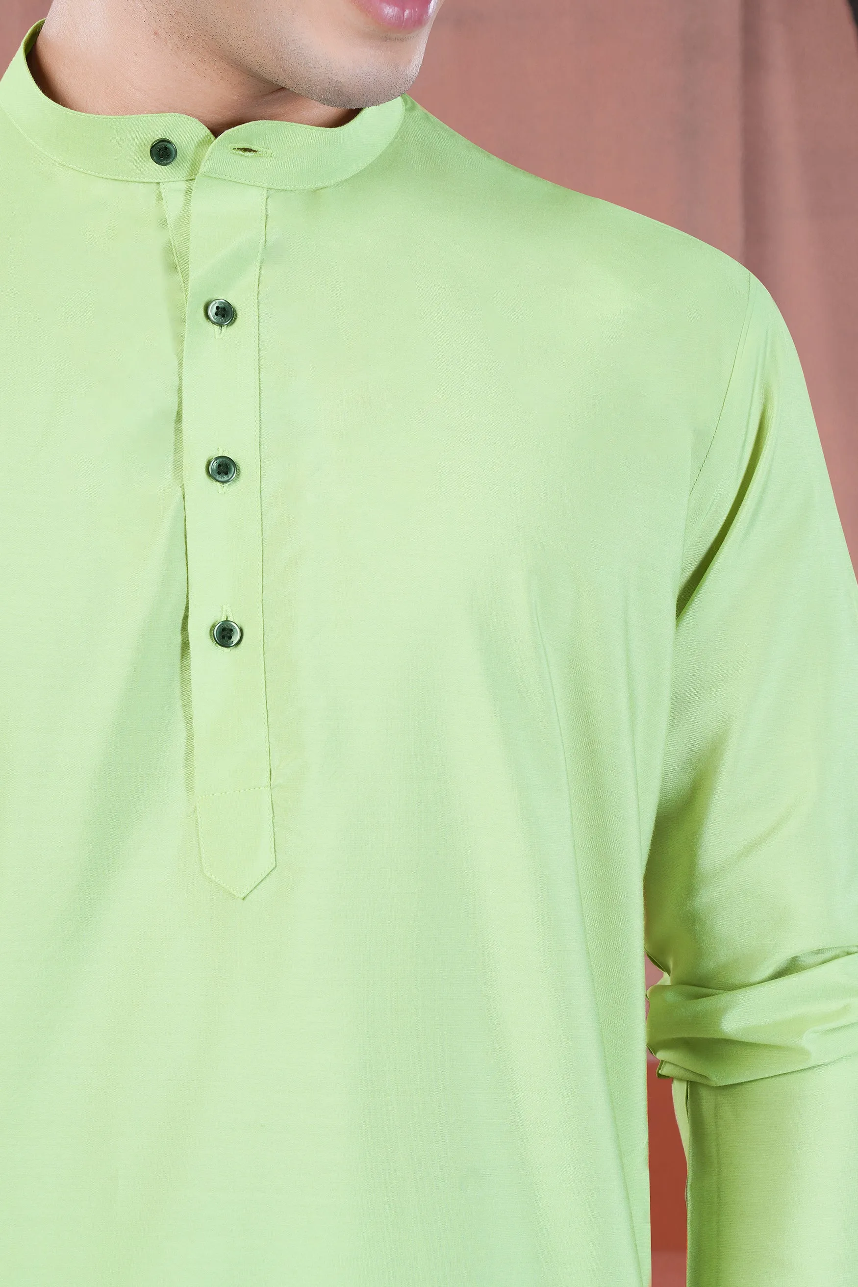 Pixie Green Subtle Sheen Viscose Kurta Set sold by French Crown product image thumbnail 4