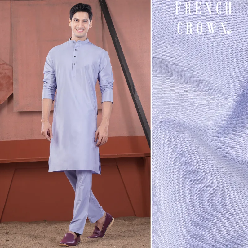 Heather Purple Subtle Sheen Viscose Kurta Set sold by French Crown