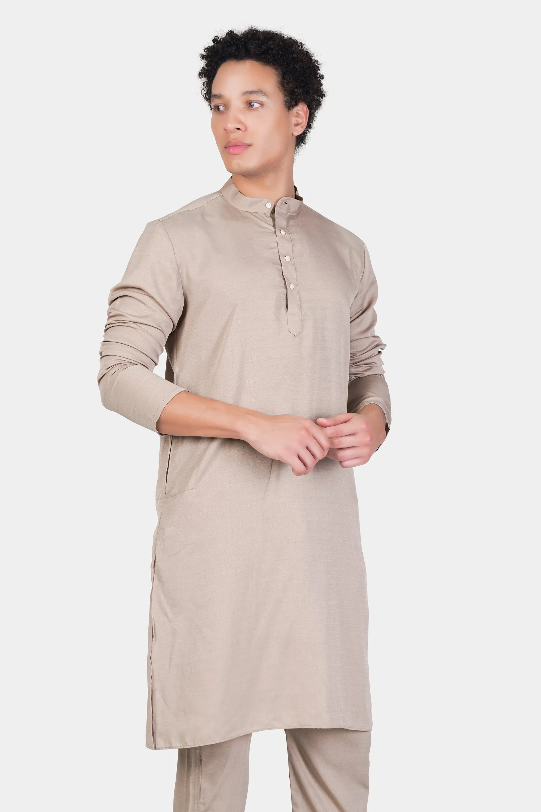 Chalice Brown Subtle Sheen Viscose Kurta Set sold by French Crown product image thumbnail 5