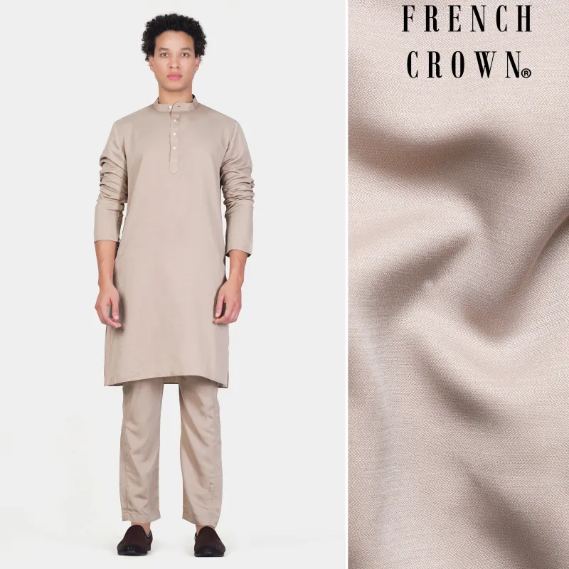 Chalice Brown Subtle Sheen Viscose Kurta Set sold by French Crown