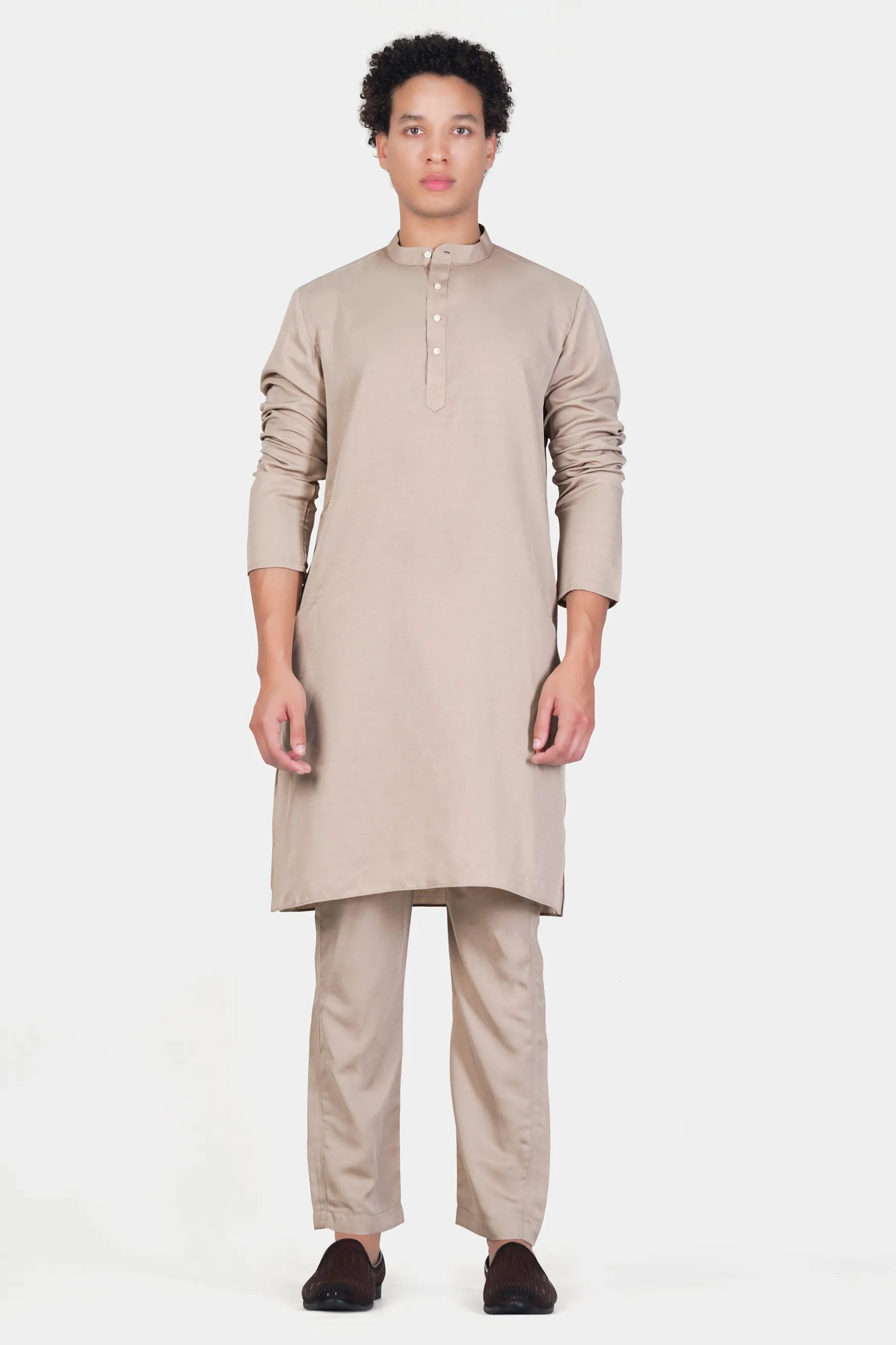 Chalice Brown Subtle Sheen Viscose Kurta Set sold by French Crown product image thumbnail 2