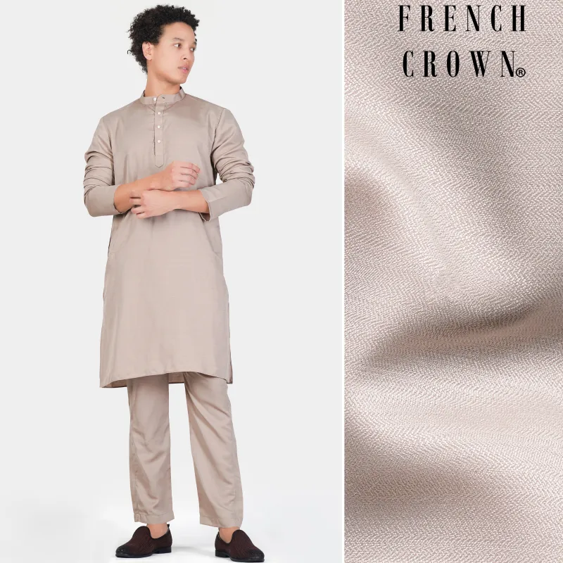 Foggy Brown Subtle Sheen Viscose Kurta Set sold by French Crown