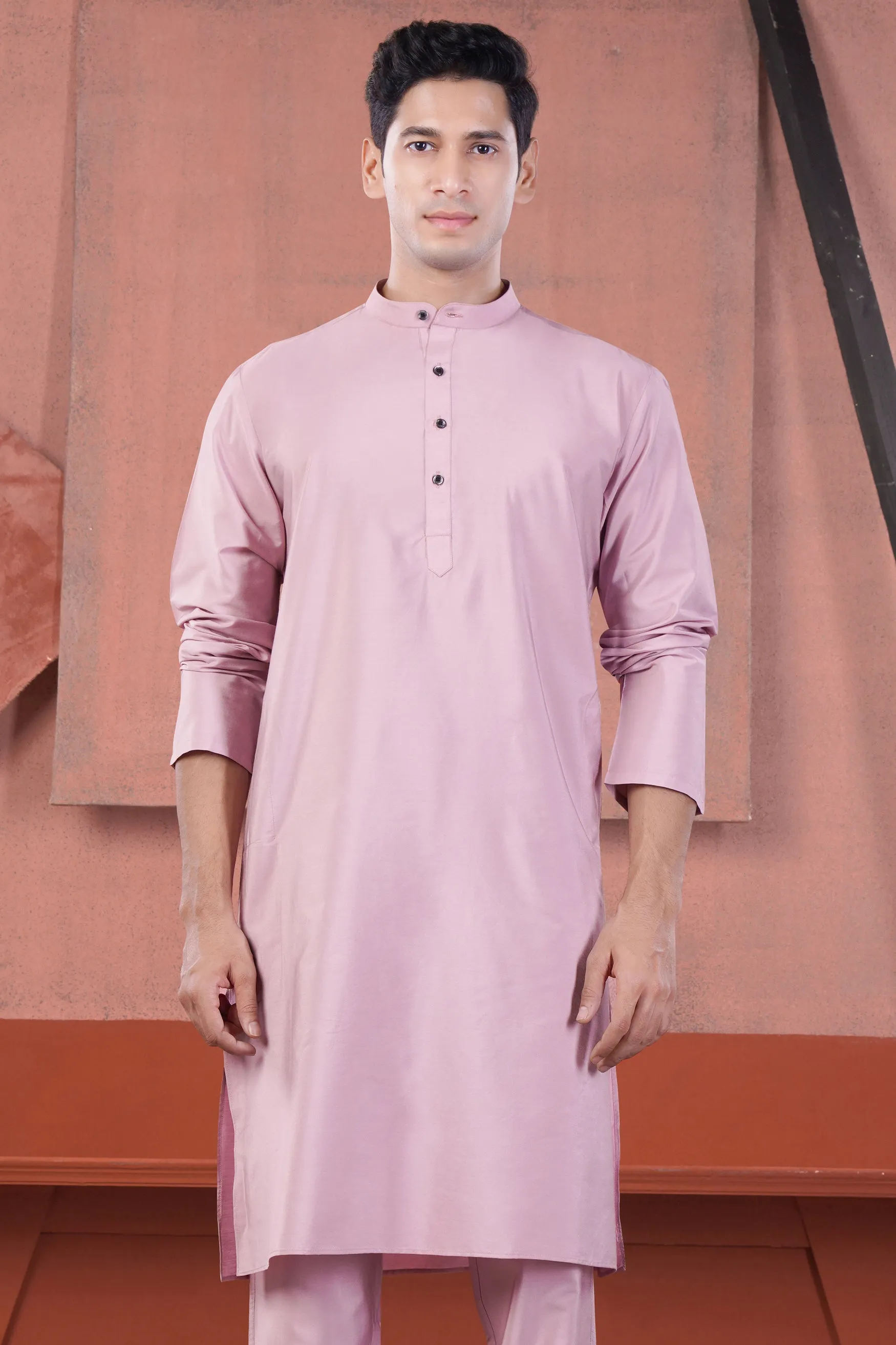 Melanie Pink Subtle Sheen Viscose Kurta sold by French Crown product image thumbnail 2