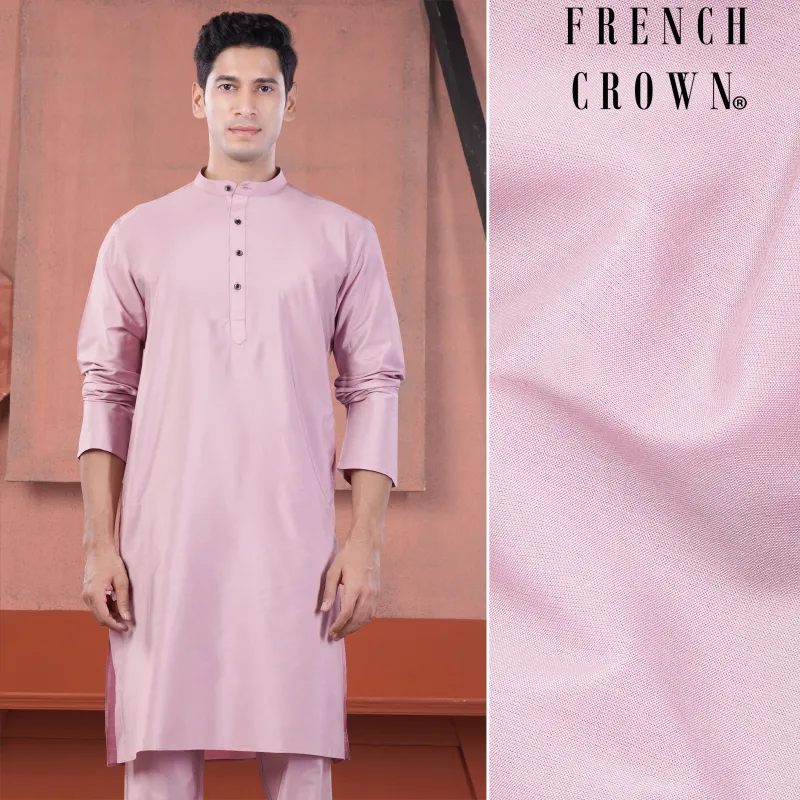 Melanie Pink Subtle Sheen Viscose Kurta sold by French Crown
