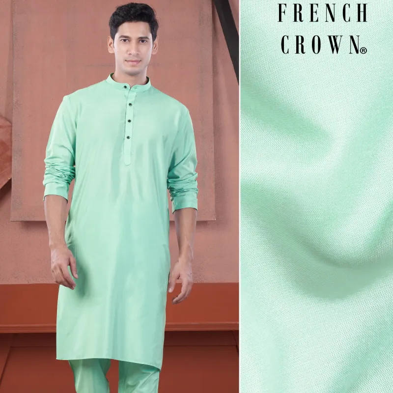 Jagged Green Subtle Sheen Viscose Kurta sold by French Crown