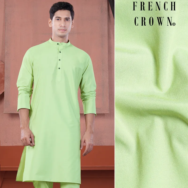 Pixie Green Subtle Sheen Viscose Kurta sold by French Crown