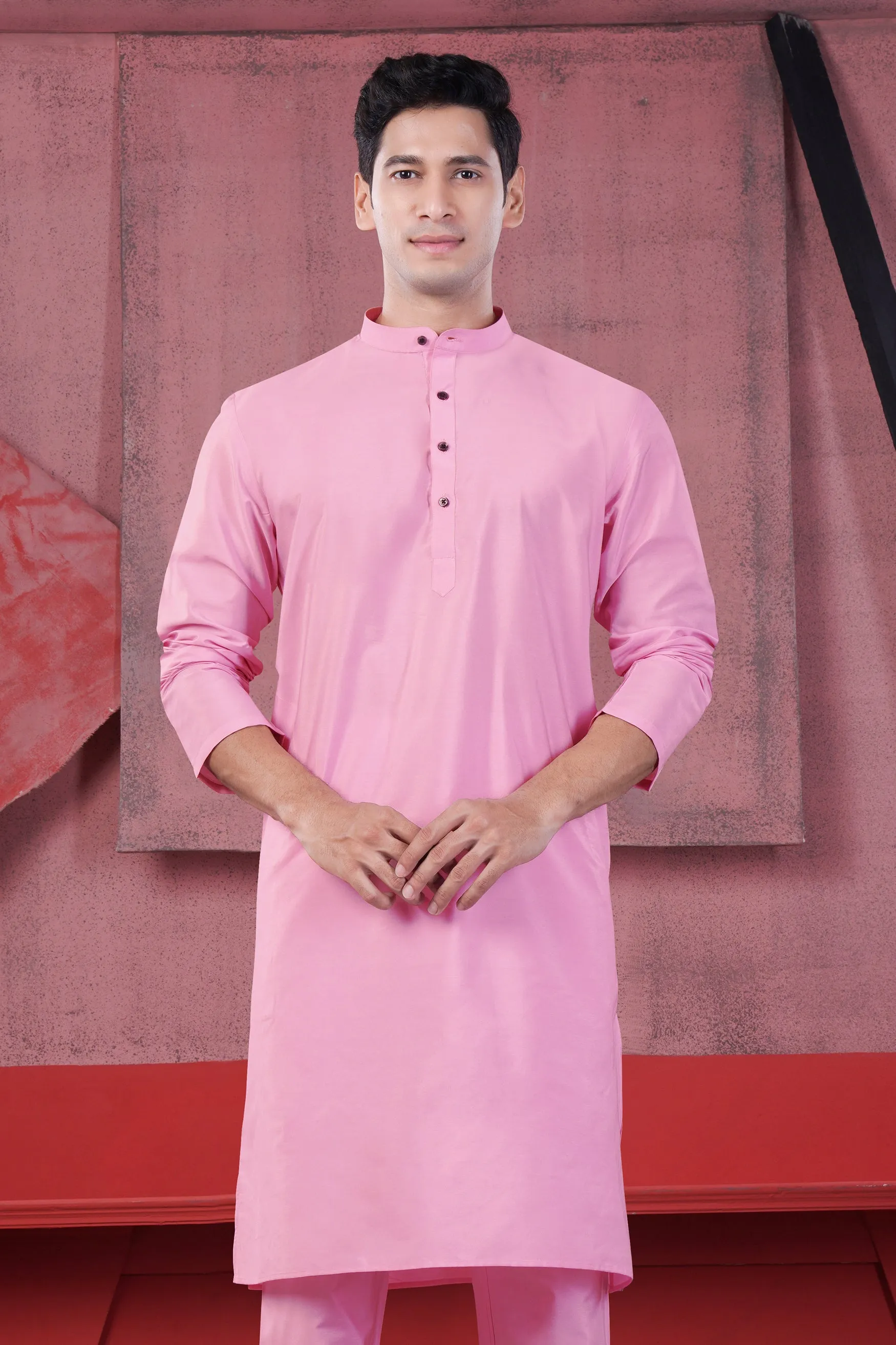 Magenta Pink Subtle Sheen Viscose Kurta sold by French Crown product image thumbnail 2