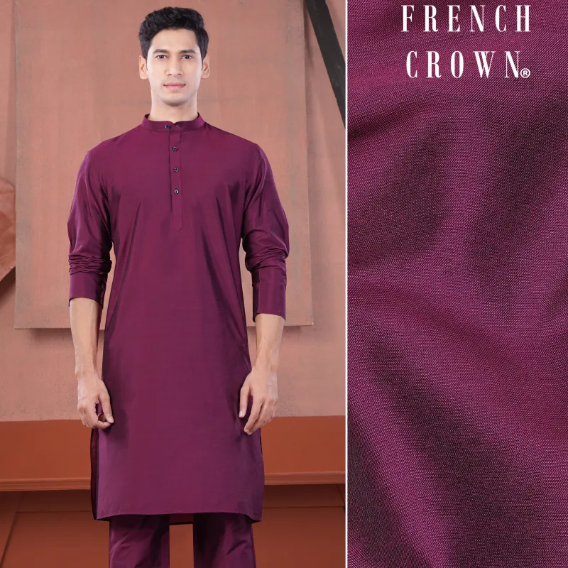 Finn Pink Subtle Sheen Viscose Kurta sold by French Crown