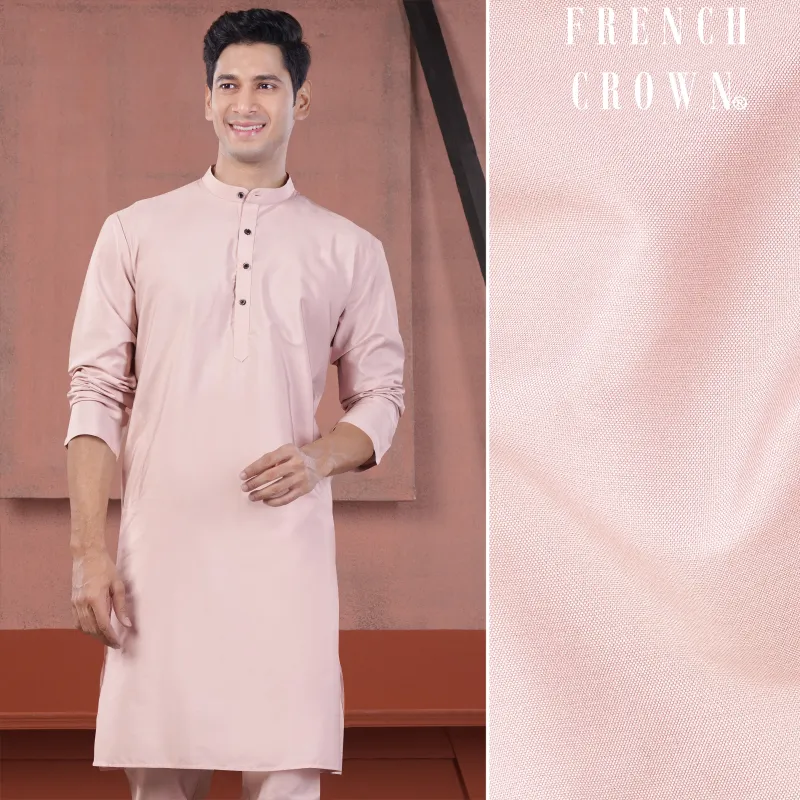 Cavern Pink Subtle Sheen Viscose Kurta sold by French Crown