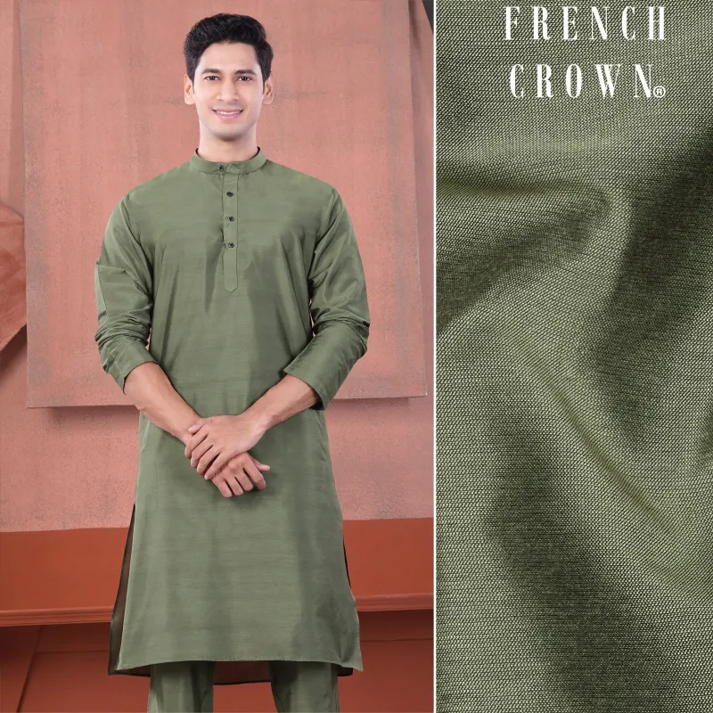 Siam Green Subtle Sheen Viscose Kurta sold by French Crown