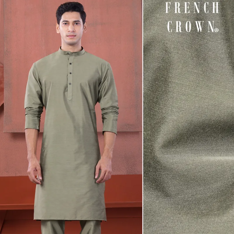 Oyster Gray Subtle Sheen Viscose Kurta sold by French Crown