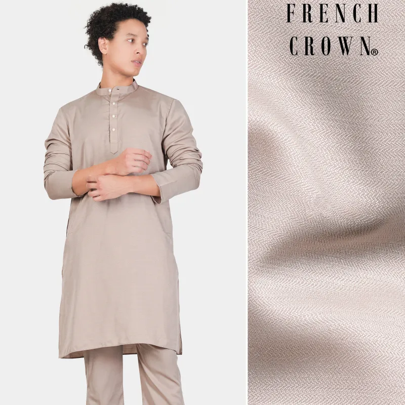 Foggy Brown Subtle Sheen Viscose Kurta sold by French Crown
