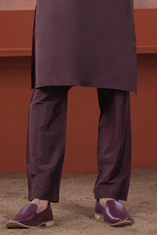 Kalamata Maroon Subtle Sheen Viscose Pajama F-8943 made by French Crown