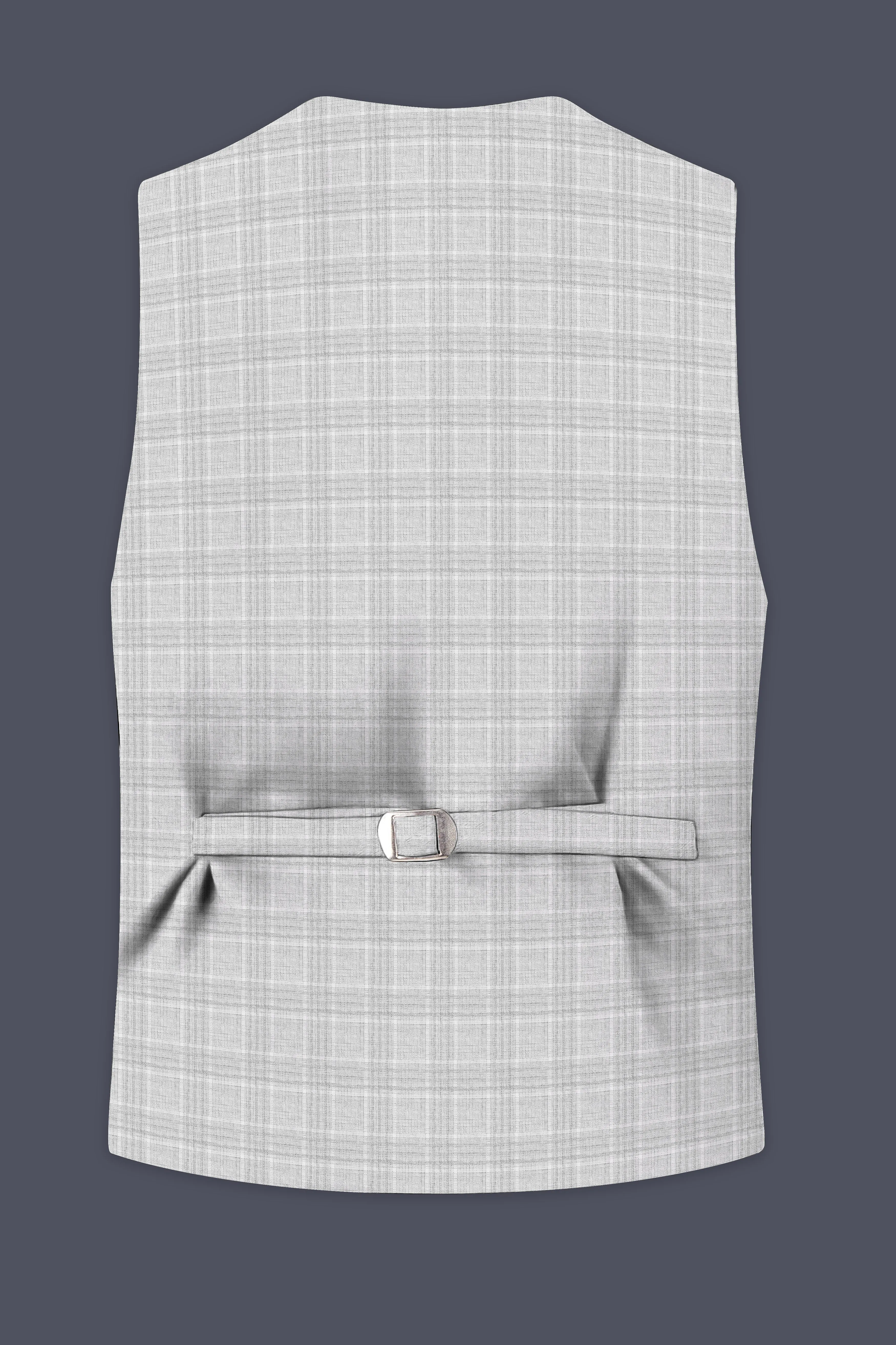 Cloud Gray Plaid Wool Rich Waistcoat sold by French Crown product image thumbnail 4