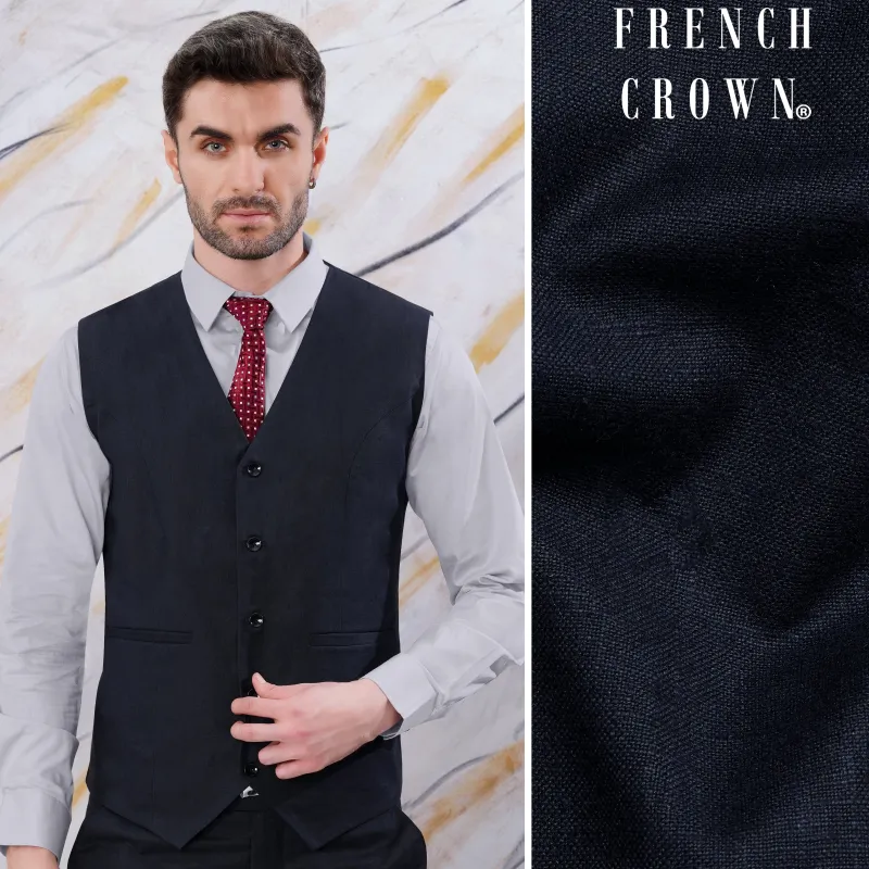 Charade Gray Plaid Wool Rich Waistcoat sold by French Crown