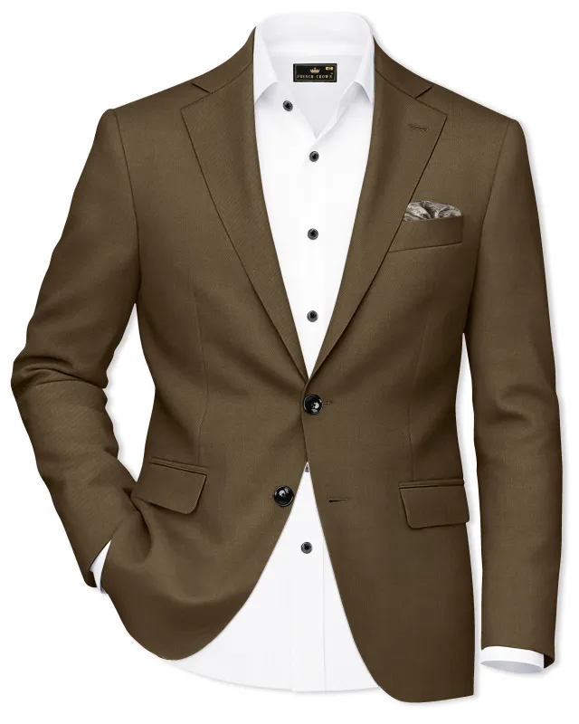 Tortilla Brown Wool Rich Single Breasted Blazer sold by French Crown