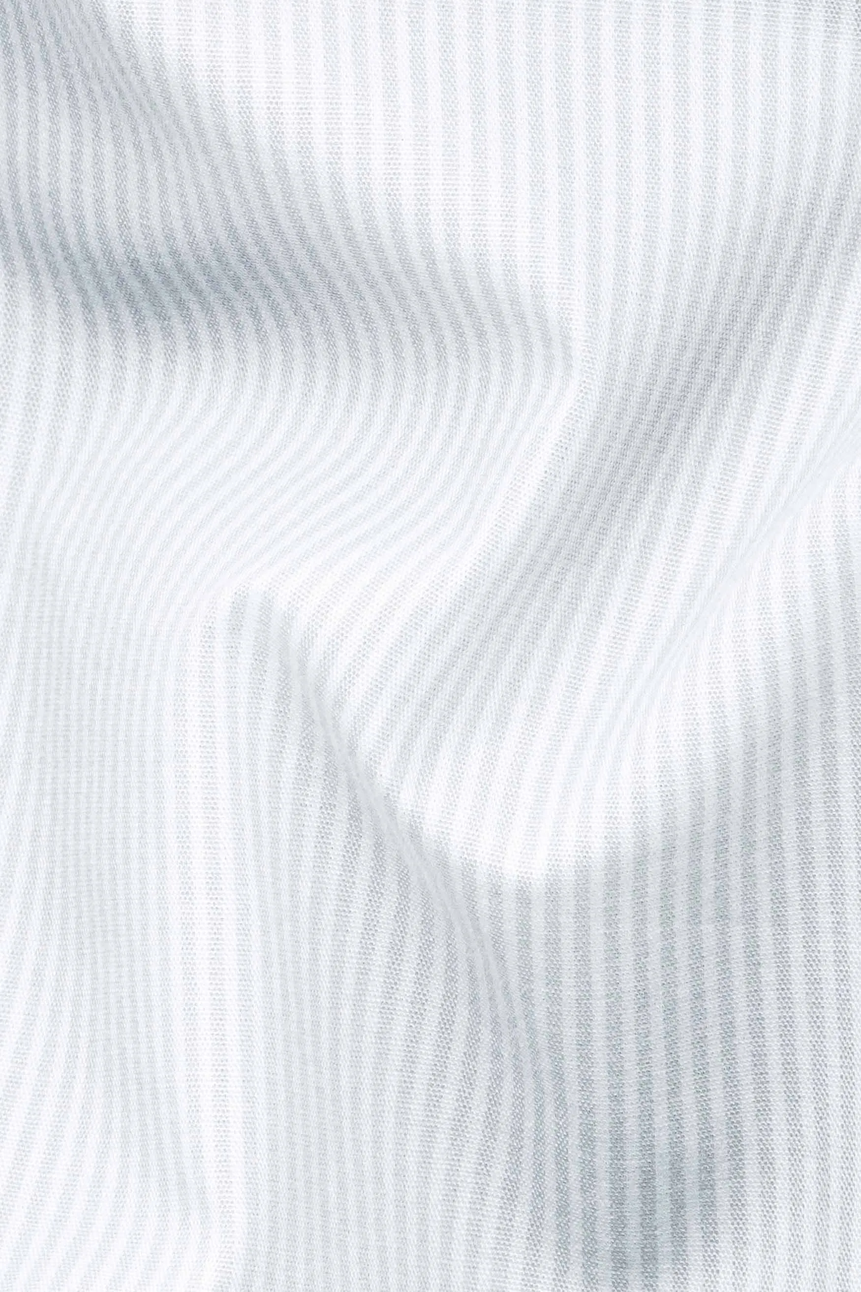 Gainsboro Gray and White Pinstriped Premium Cotton Shirt sold by French Crown product image thumbnail 2