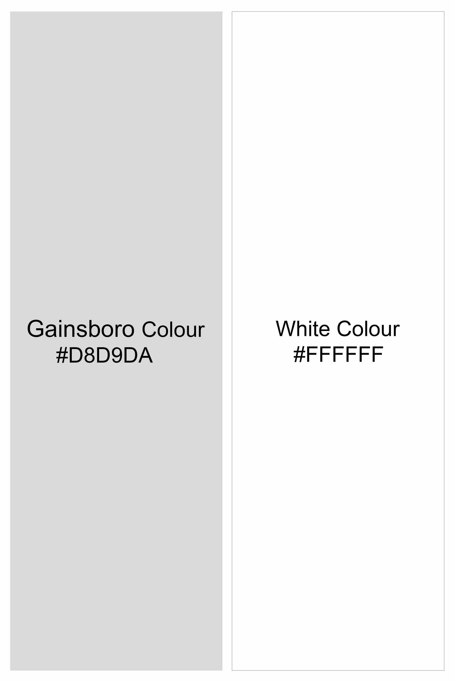 Gainsboro Gray and White Pinstriped Premium Cotton Shirt sold by French Crown product image thumbnail 5