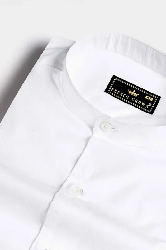 Bright White Dobby Textured Premium Giza Cotton Shirt sold by French Crown