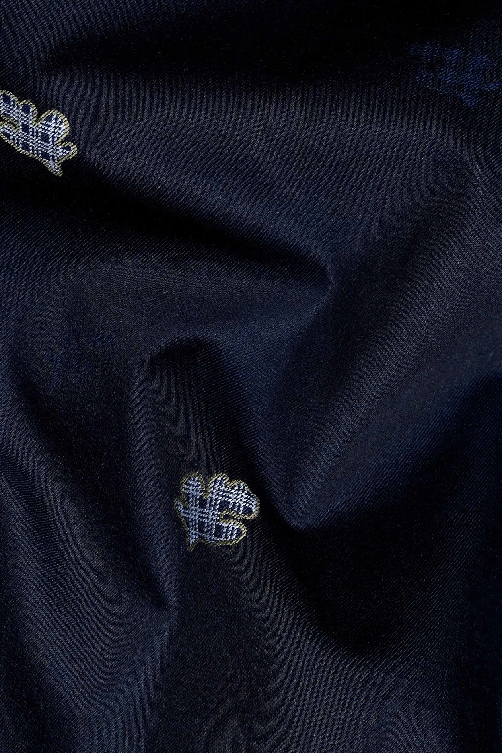 Ebony Clay Blue Jacquard Textured Premium Giza Cotton Shirt sold by French Crown product image thumbnail 2