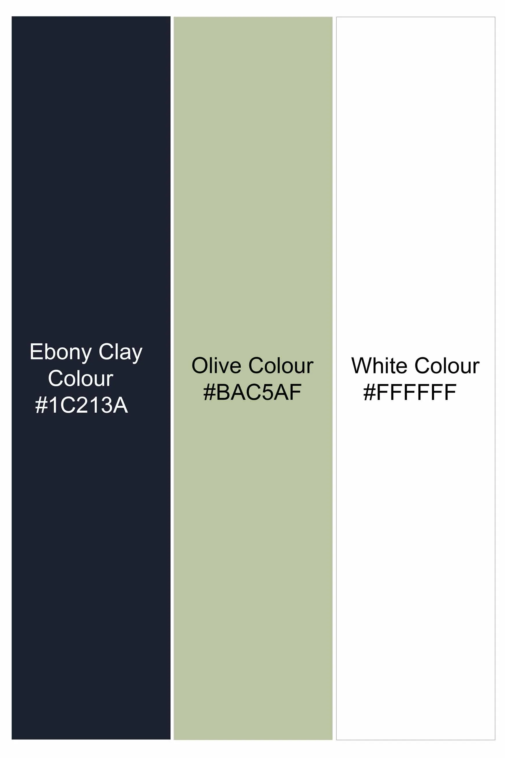 Ebony Clay Blue Jacquard Textured Premium Giza Cotton Shirt sold by French Crown product image thumbnail 5