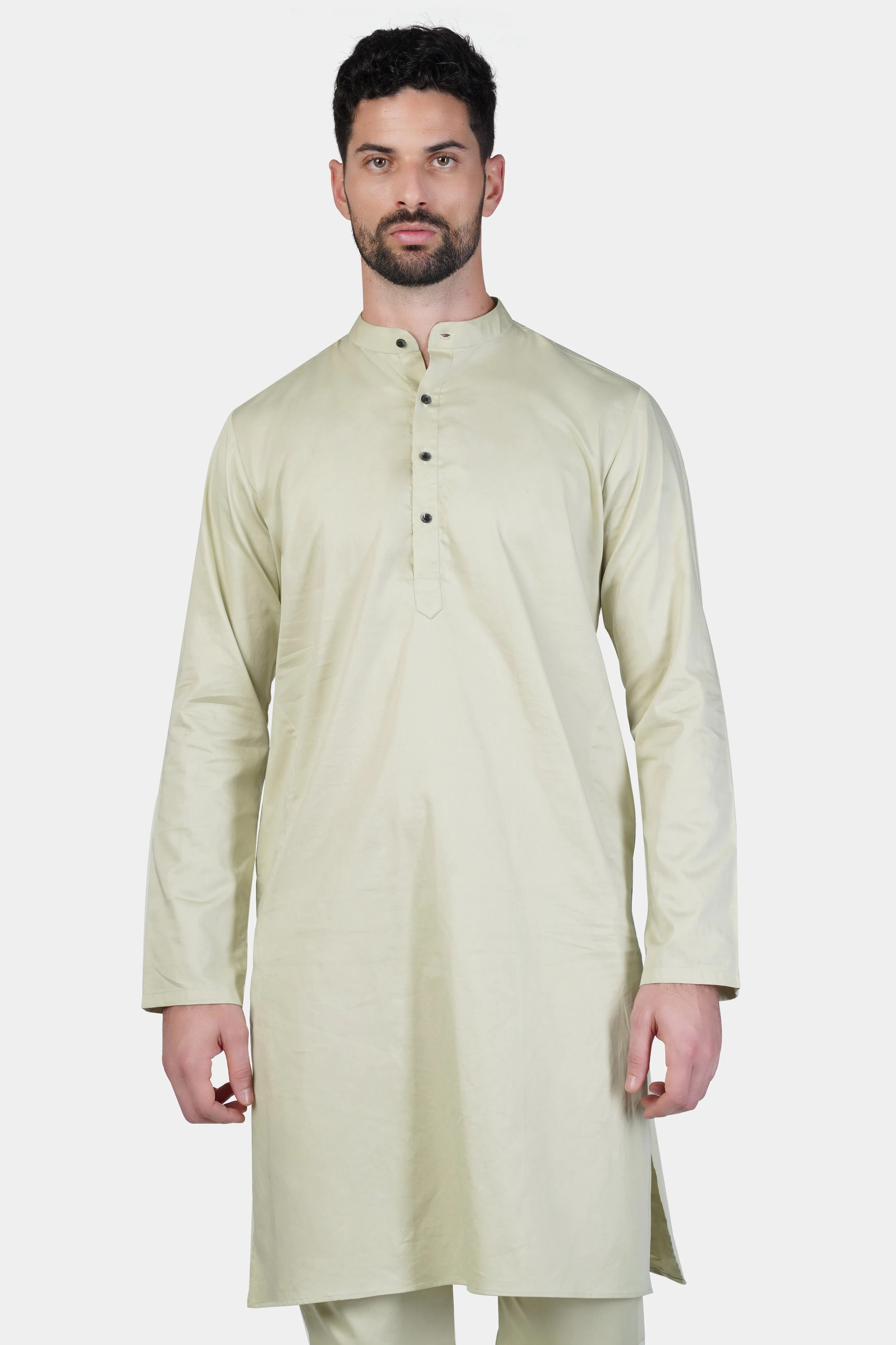 Coriander Green Subtle Sheen Super Soft Premium Cotton Kurta Set sold by French Crown product image thumbnail 5