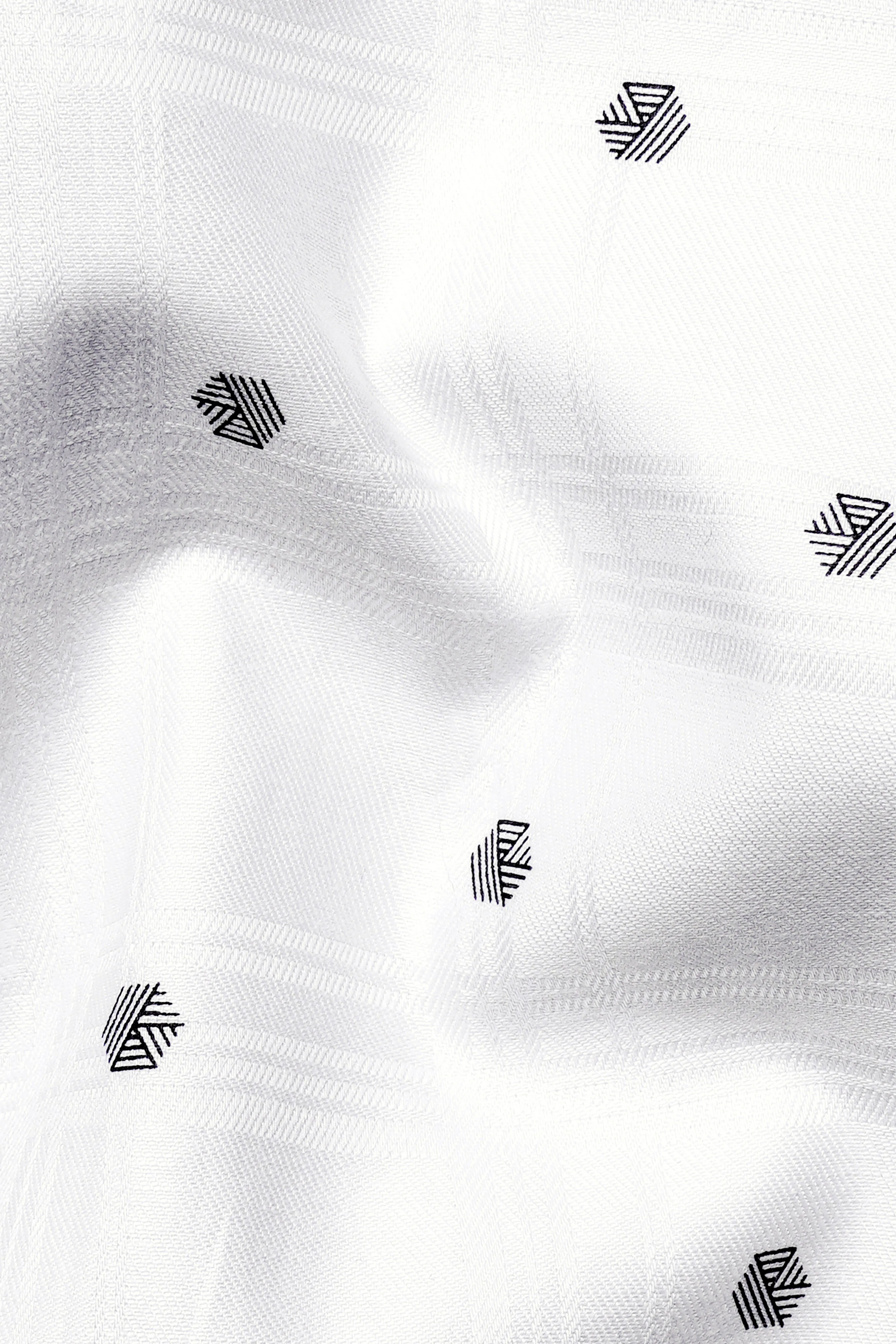 Bright White Dobby Textured Premium Giza Cotton Shirt sold by French Crown product image thumbnail 2