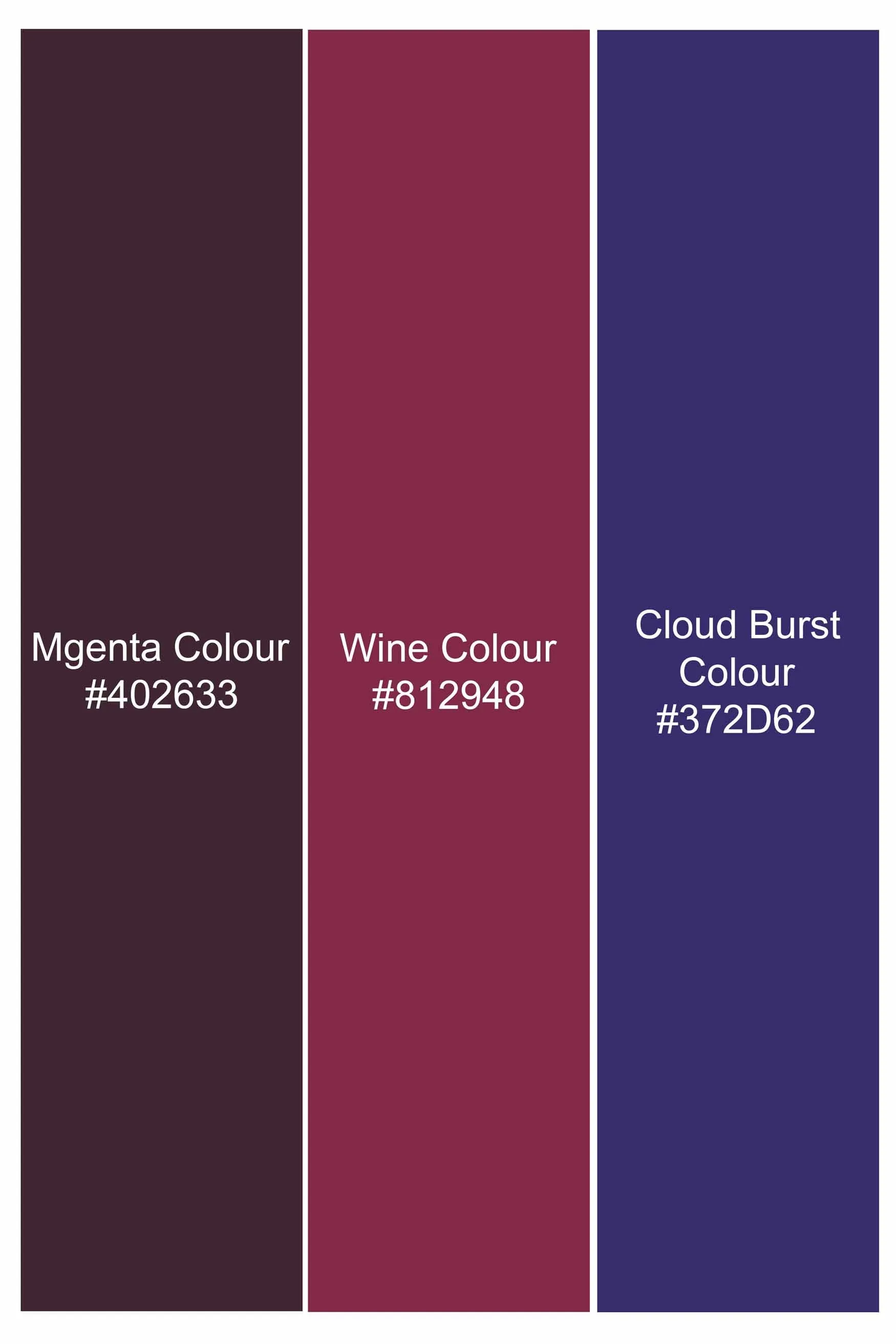 Magenta Maroon and CloudBurst Blue Dobby Textured Premium Giza Cotton Shirt sold by French Crown product image thumbnail 5