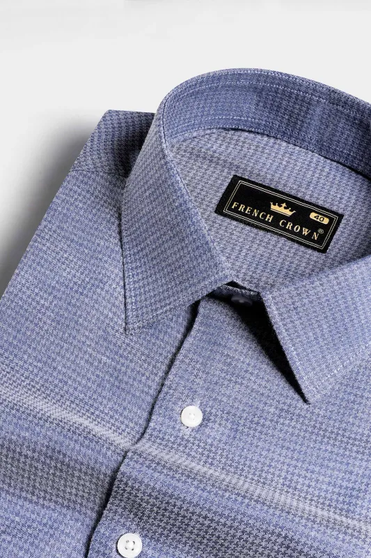 Cadet Blue Houndstooth Shirt sold by French Crown