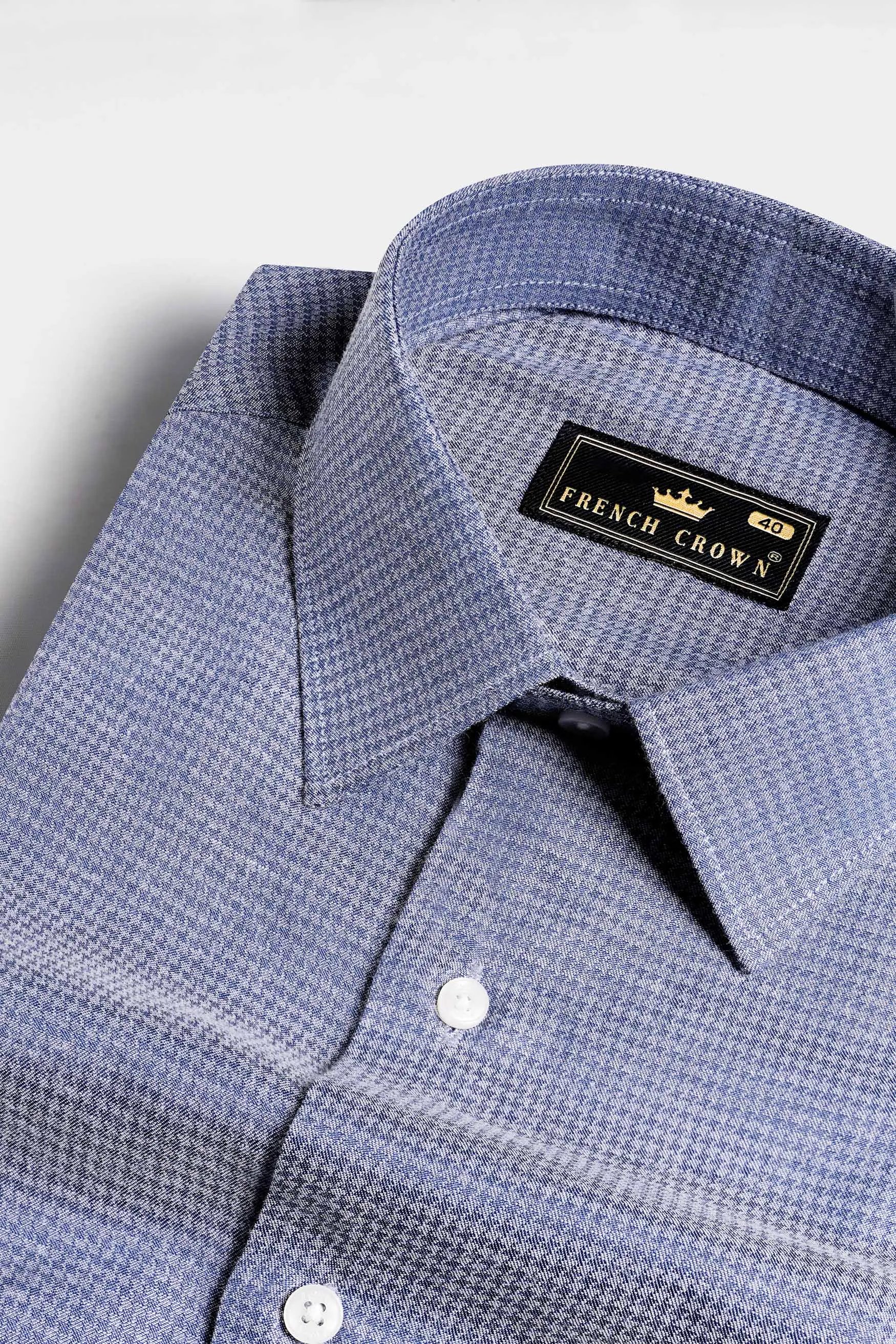 Cadet Blue Houndstooth Shirt sold by French Crown