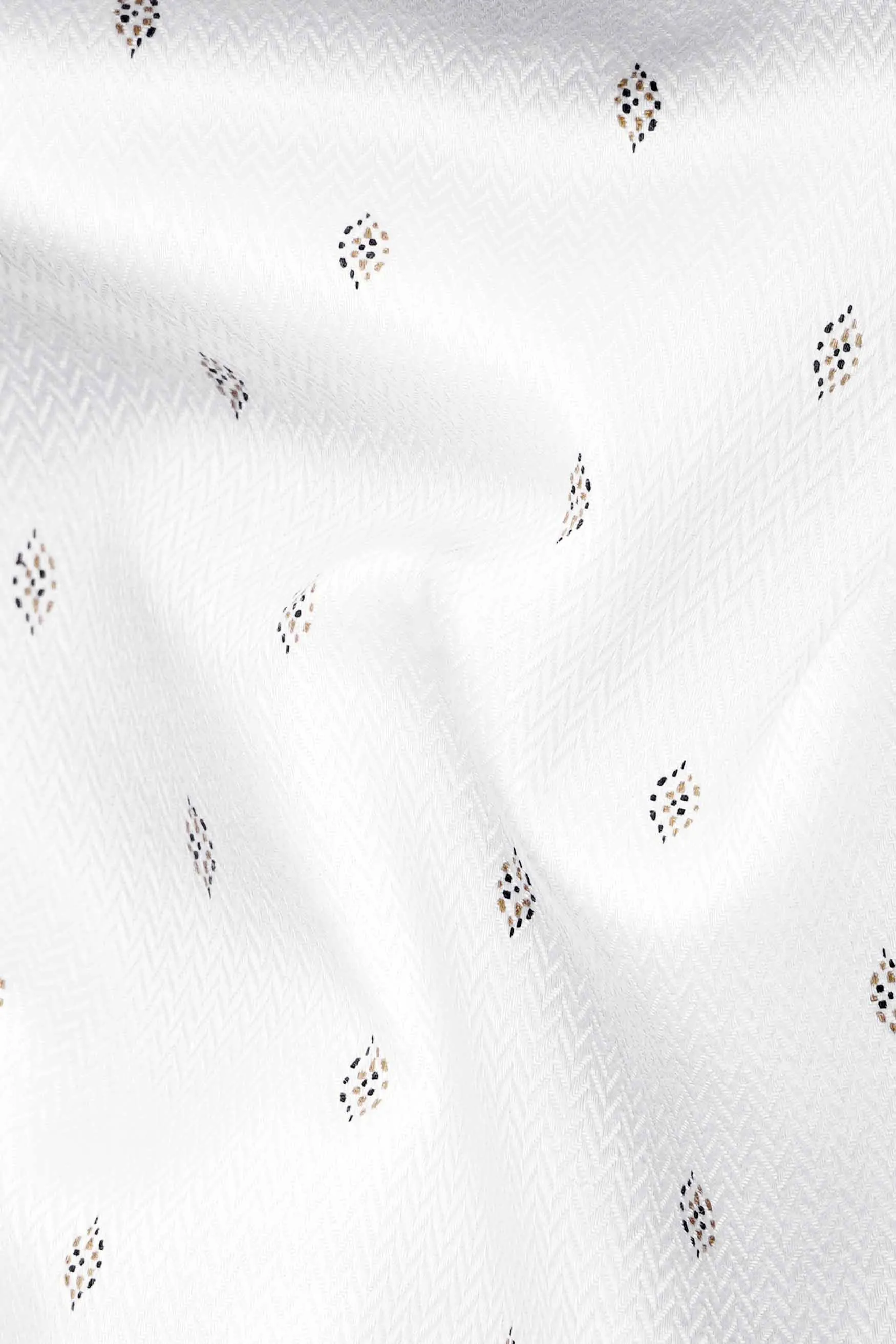 Bright White Dobby Textured Premium Giza Cotton Shirt sold by French Crown product image thumbnail 2