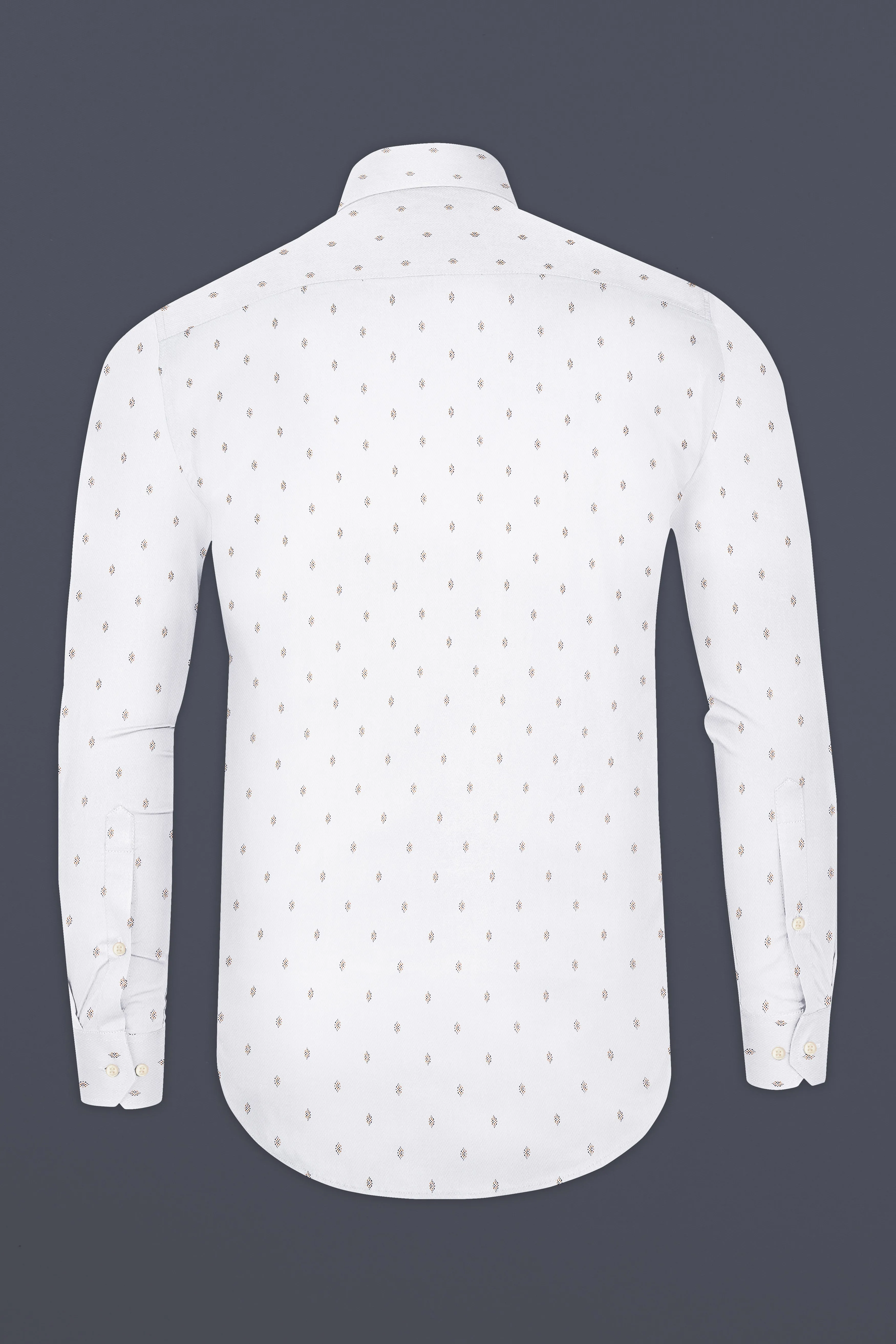 Bright White Dobby Textured Premium Giza Cotton Shirt sold by French Crown product image thumbnail 5