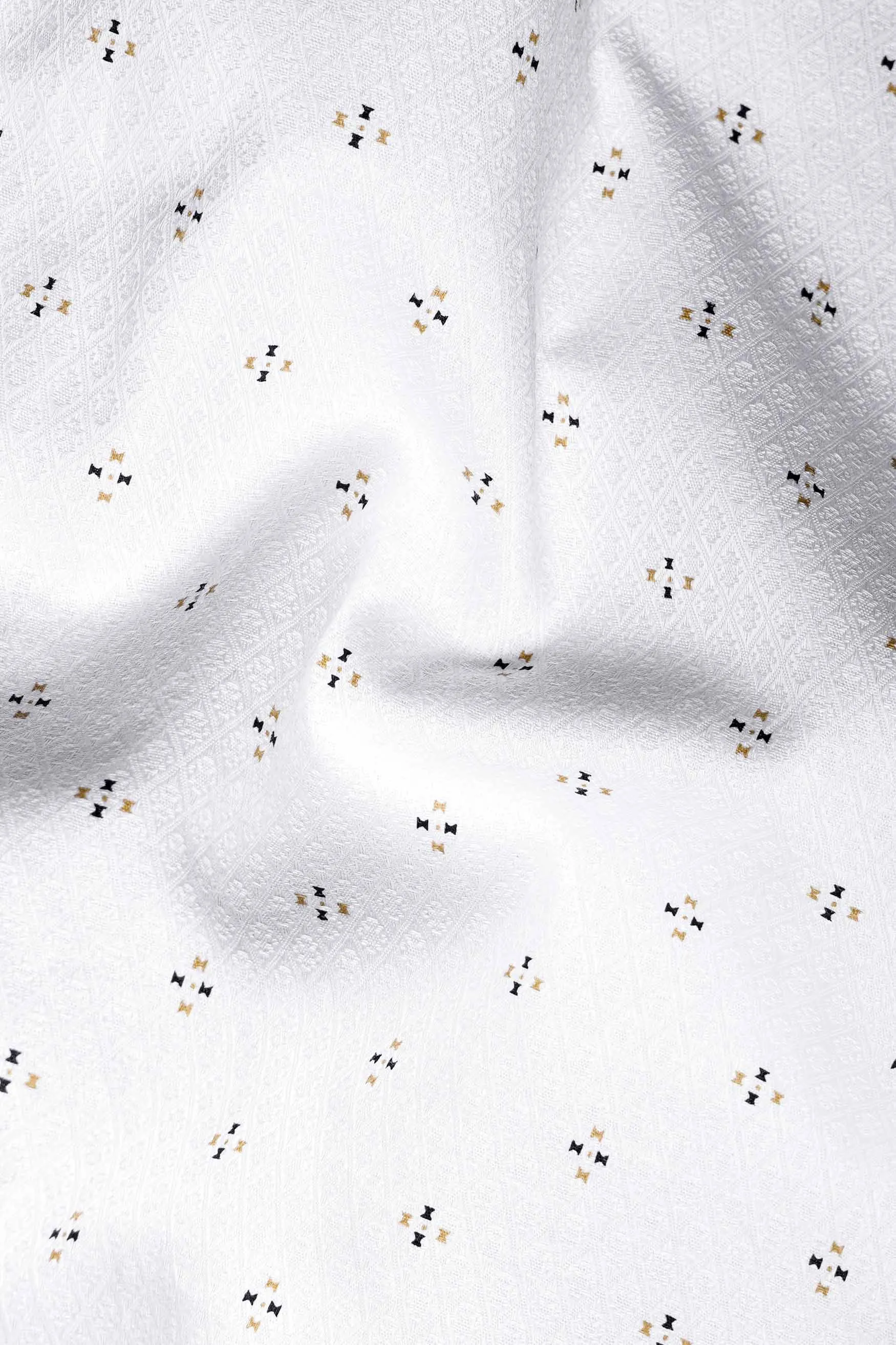 Bright White Dobby Textured Premium Giza Cotton Shirt sold by French Crown product image thumbnail 2