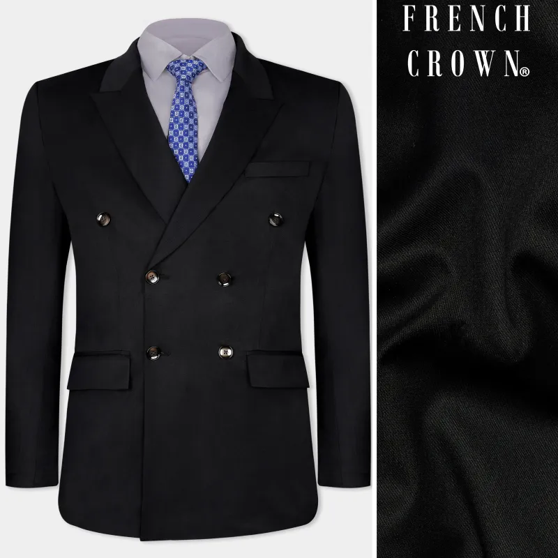 Jade Black Wool Rich Double Breasted Blazer sold by French Crown