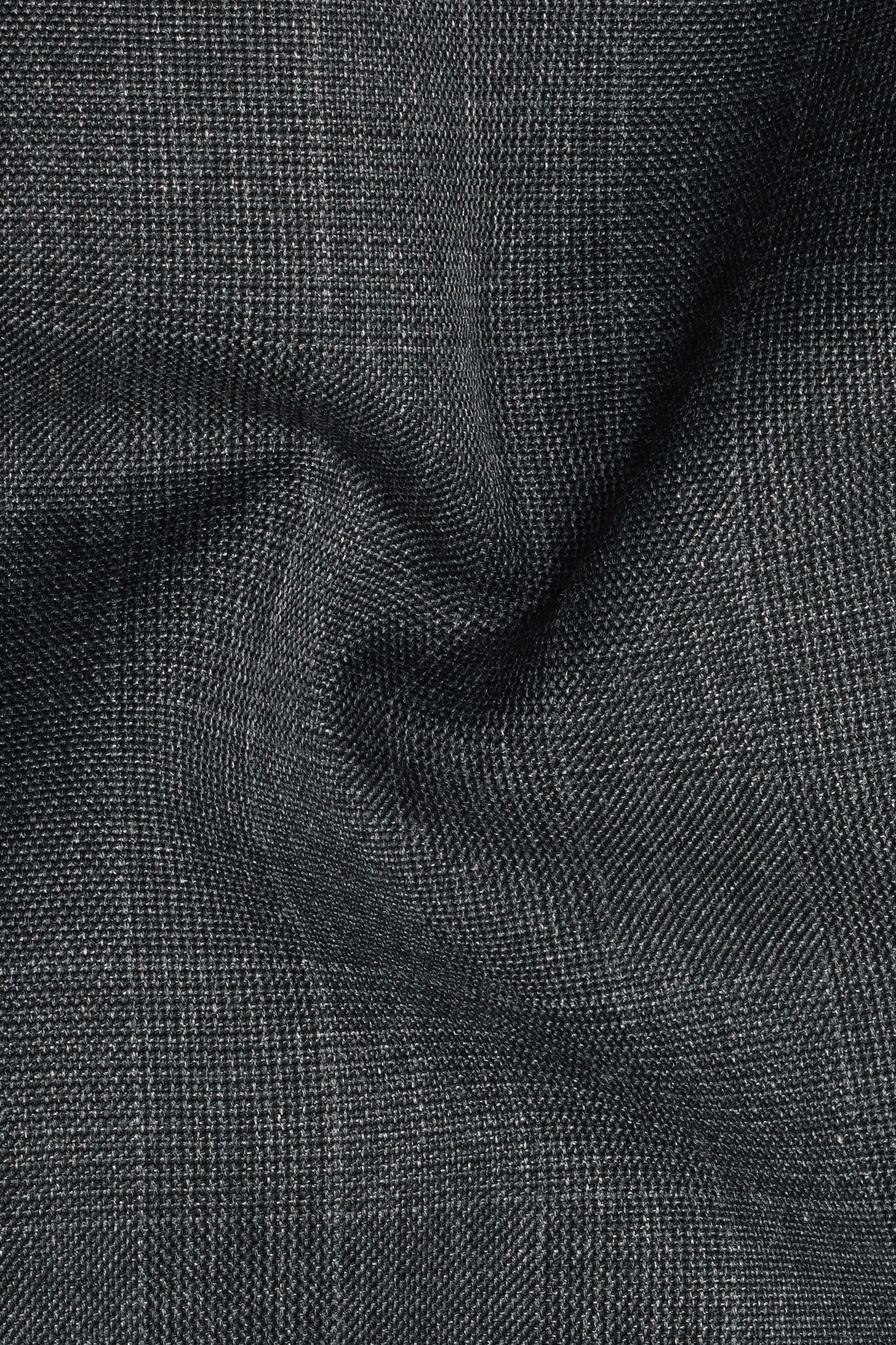 Flint Gray Subtle Checkered Wool Rich Double Breasted Blazer sold by French Crown product image thumbnail 3