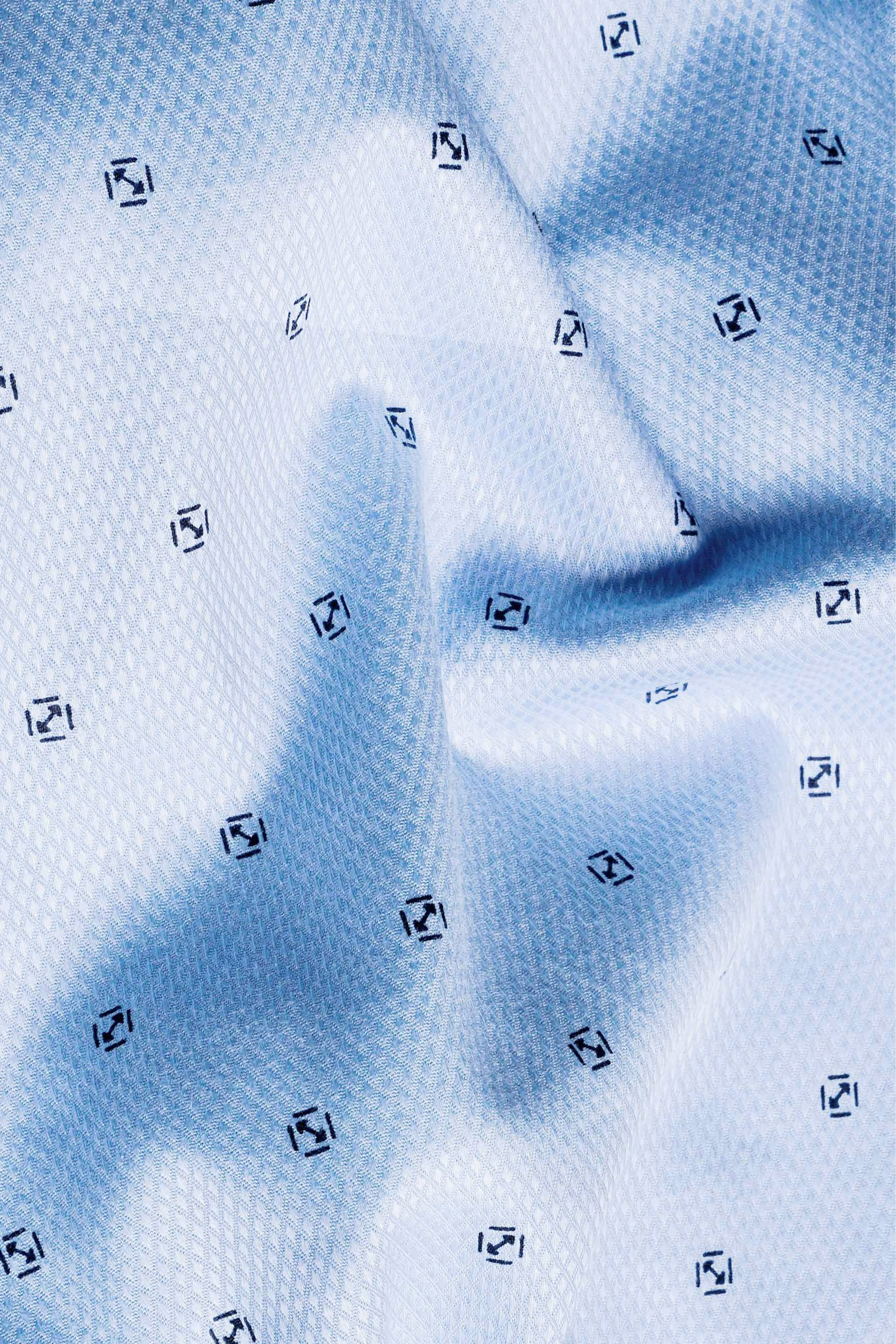 Carolina Blue Dobby Textured Premium Giza Cotton Shirt sold by French Crown product image thumbnail 2