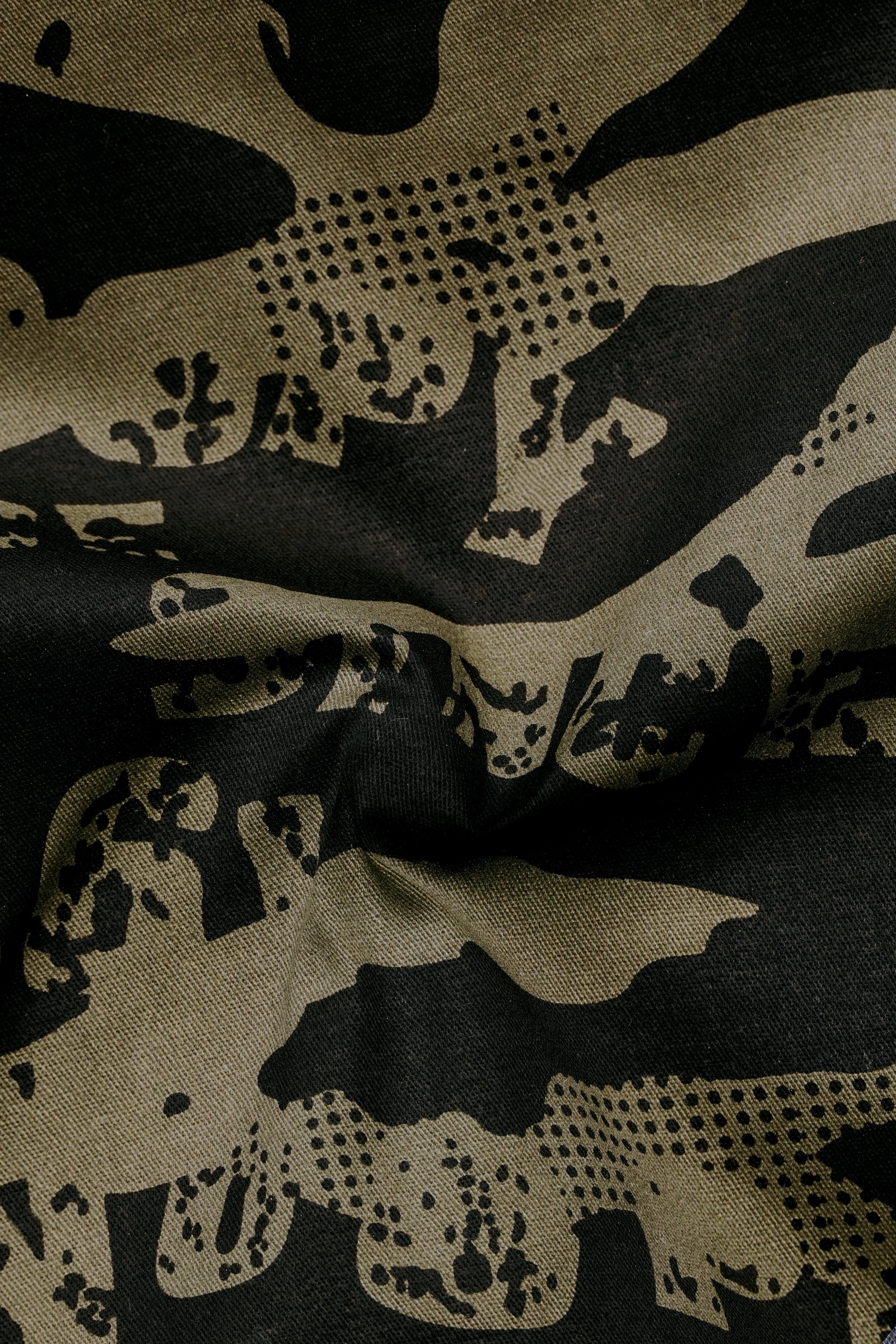 Jade Black and Woodland Green Printed Premium Cotton Single-Breasted Blazer sold by French Crown product image thumbnail 3