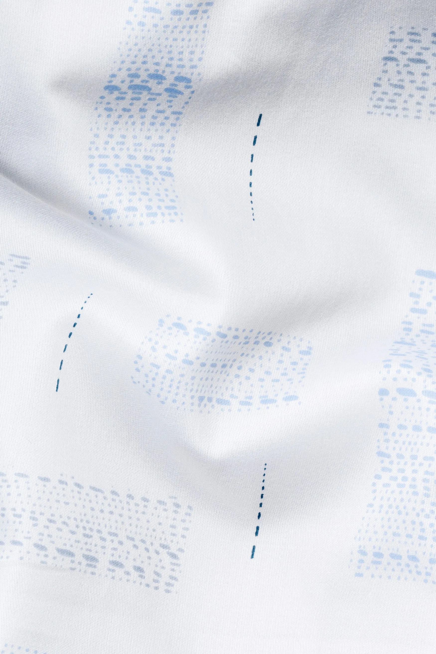 Bright White with Polo Blue Textured Subtle Sheen Super Soft Premium Cotton Shirt sold by French Crown product image thumbnail 2