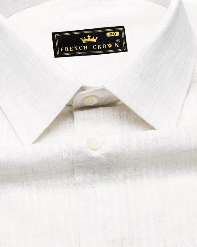 Off White Striped Premium Giza Cotton Shirt sold by French Crown