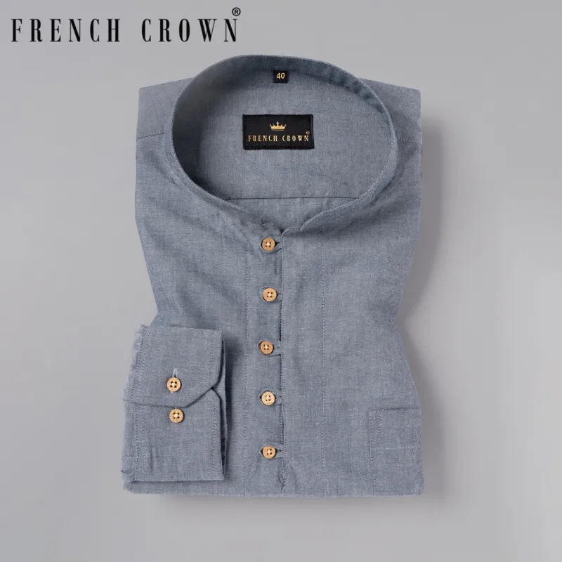 Navada Grey Royal Oxford Kurta Shirt sold by French Crown