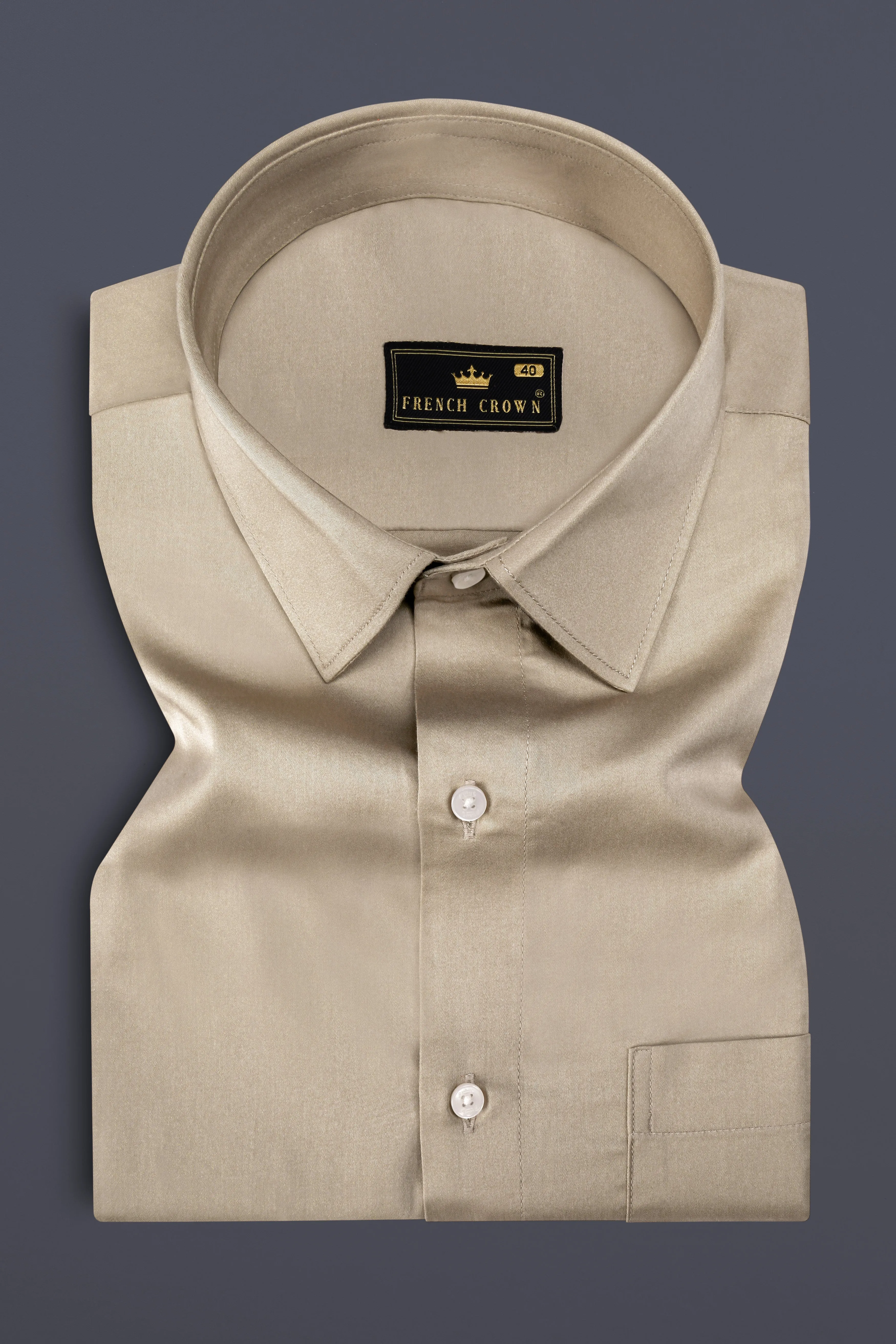 Coriander Brown Super Soft Premium Cotton Designer Shirt sold by French Crown product image thumbnail 5