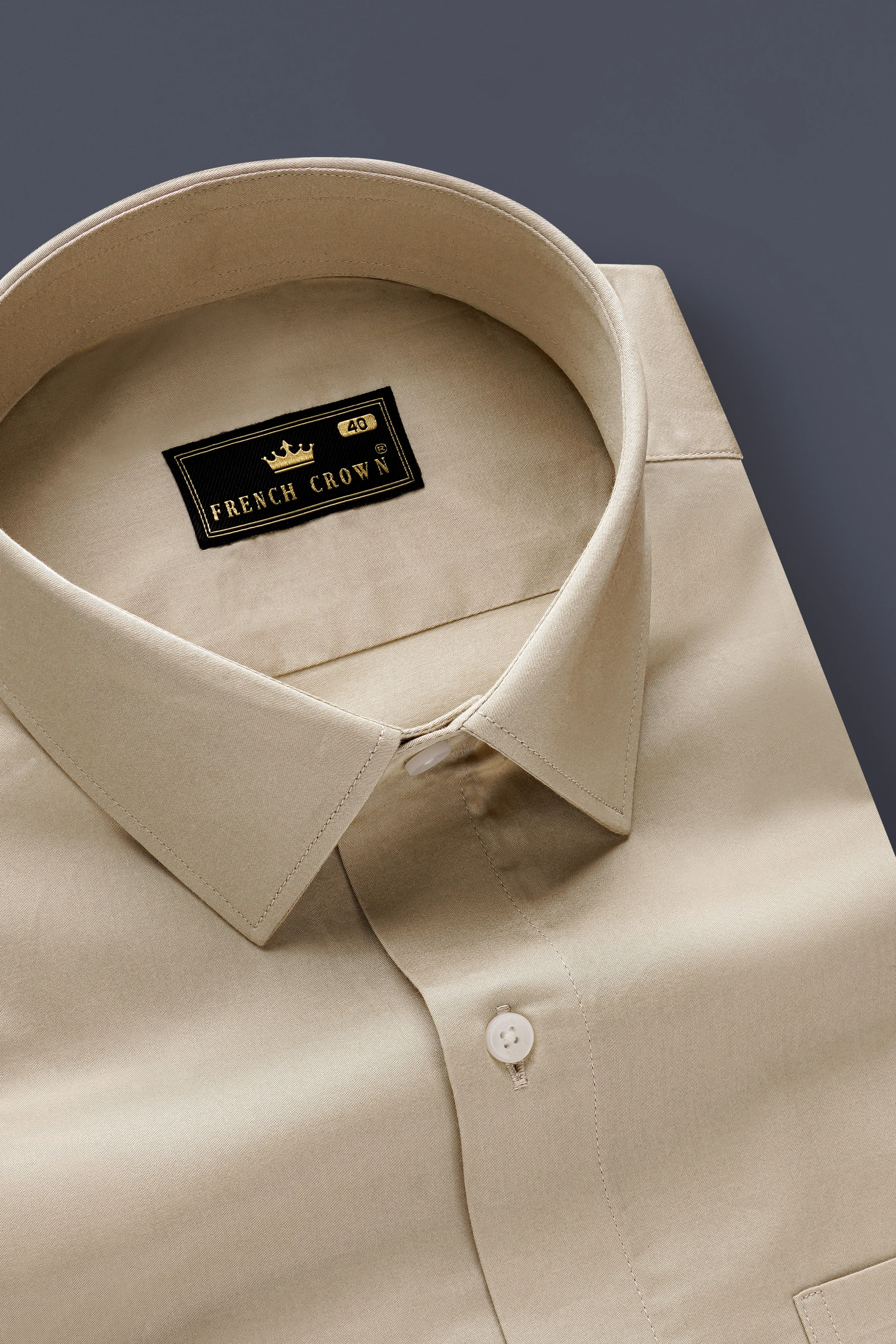 Coriander Brown Super Soft Premium Cotton Designer Shirt sold by French Crown product image thumbnail 4