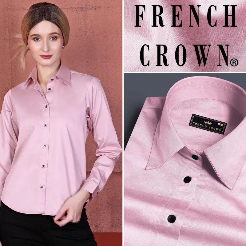Calm Shell Peach Premium Cotton Shirt sold by French Crown