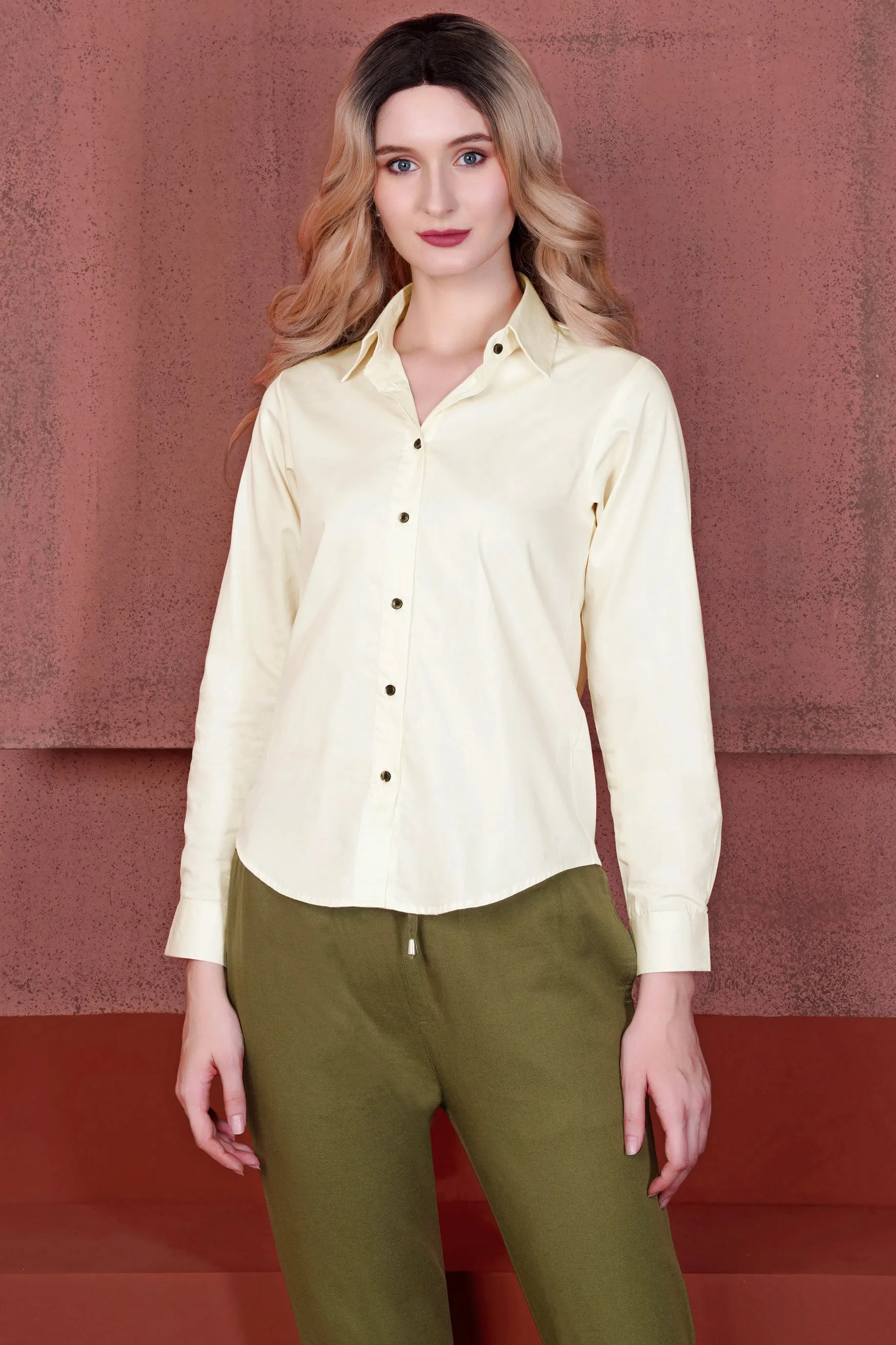 Merino Cream Premium Cotton Shirt sold by French Crown product image thumbnail 2