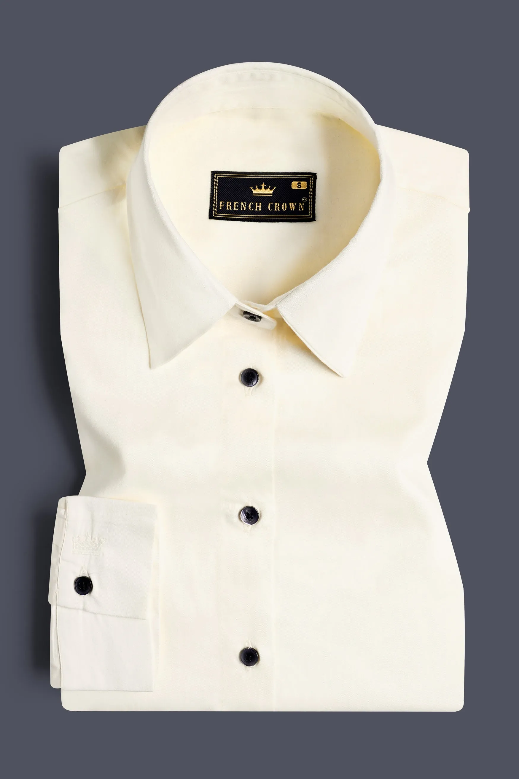 Merino Cream Premium Cotton Shirt sold by French Crown product image thumbnail 5
